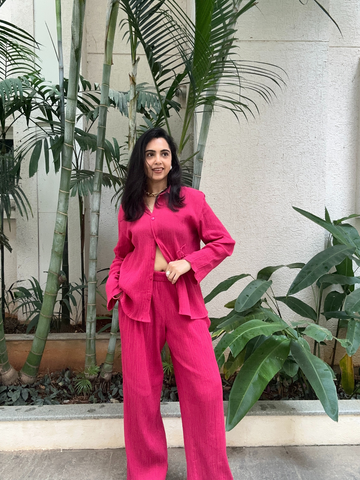 Pink - Heavy Soft Crushed Cotton Cord-Set
