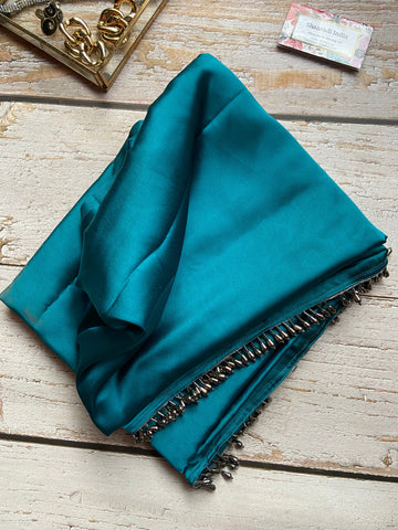 Rama Satin Silk Handmade Tassels On Pallu