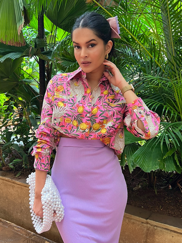Printed Cotton Pink Shirt