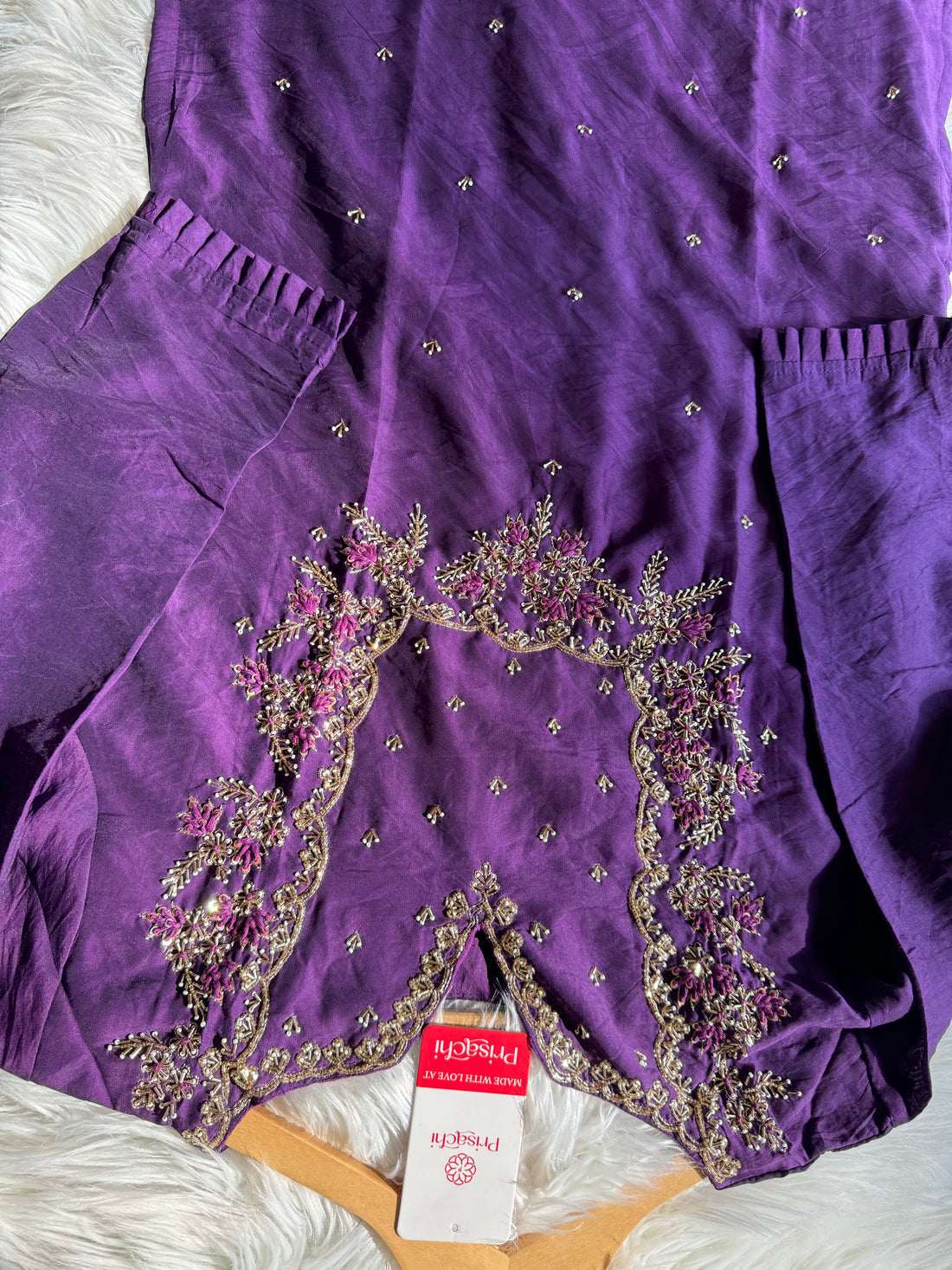 Embroidered kurta Pant with dupatta with Zardosi work