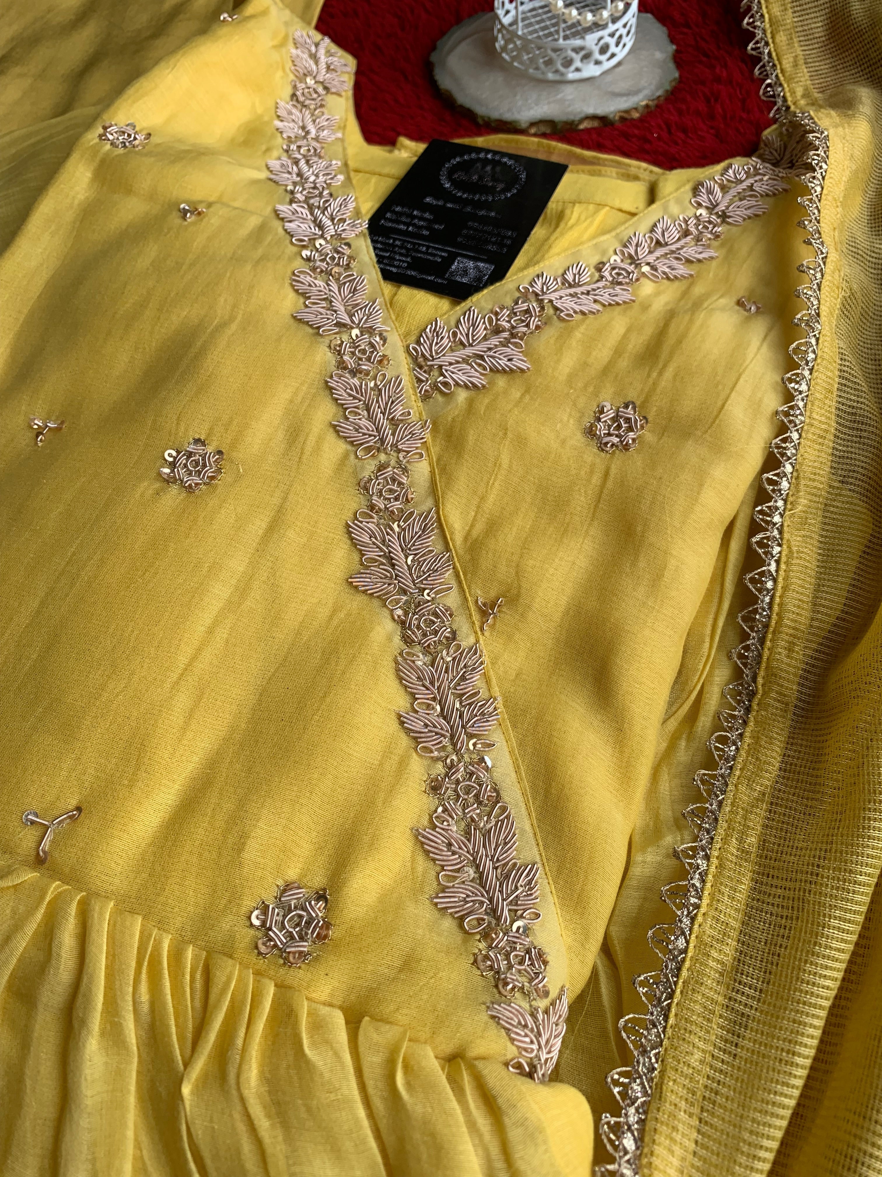 “YASHNA” Premium Mul Chanderi Dress