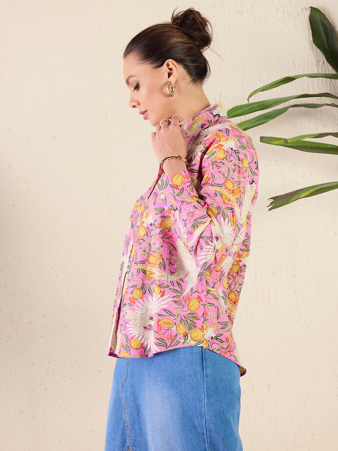 Printed Cotton Pink Shirt