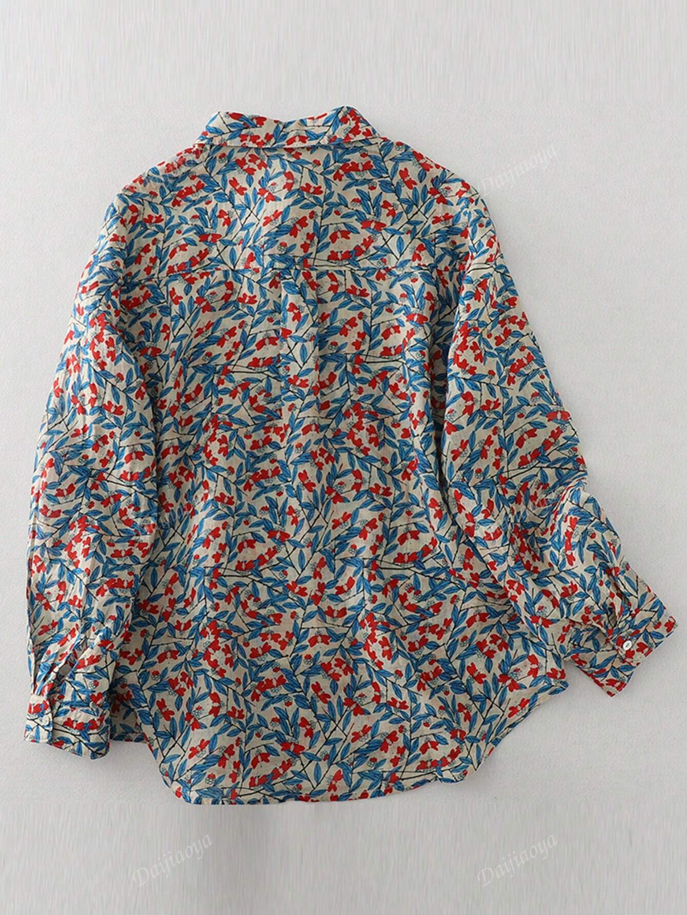 Pure Cotton Printed Floral Button-Up Shirt