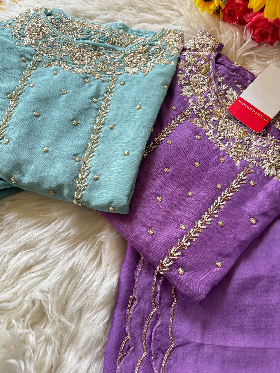 Embroidered kurta bottom with dupatta
