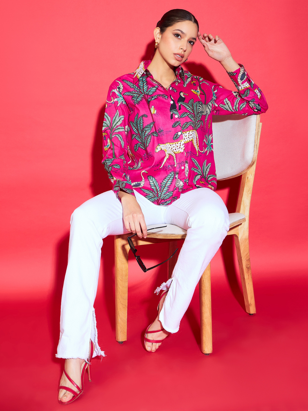Printed Cotton Pink Shirt