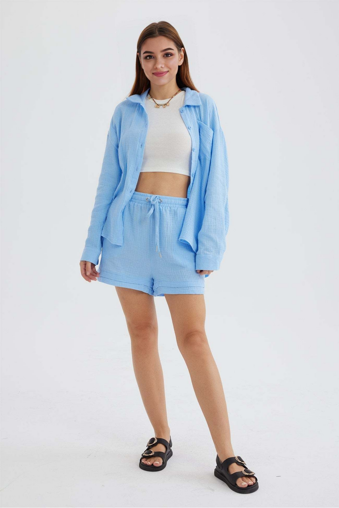 Sky - Women’s Cotton Two-Piece Set