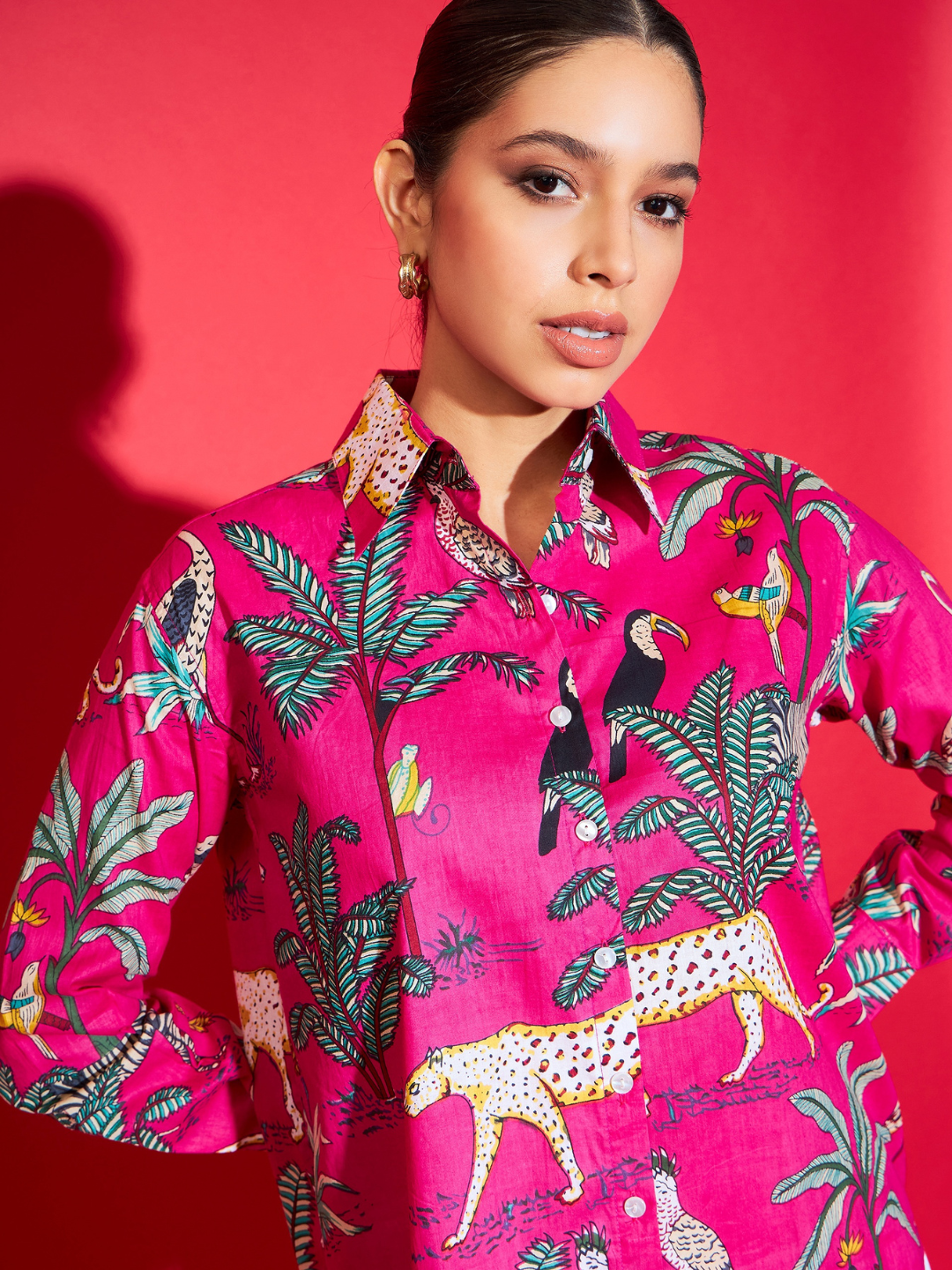 Printed Cotton Pink Shirt
