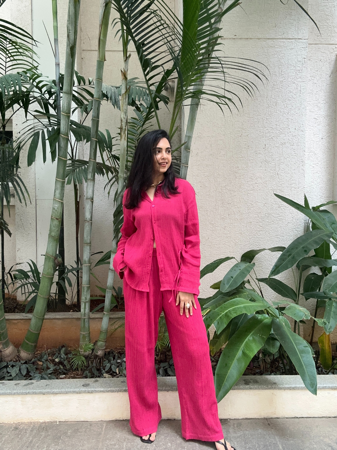 Pink - Heavy Soft Crushed Cotton Cord-Set