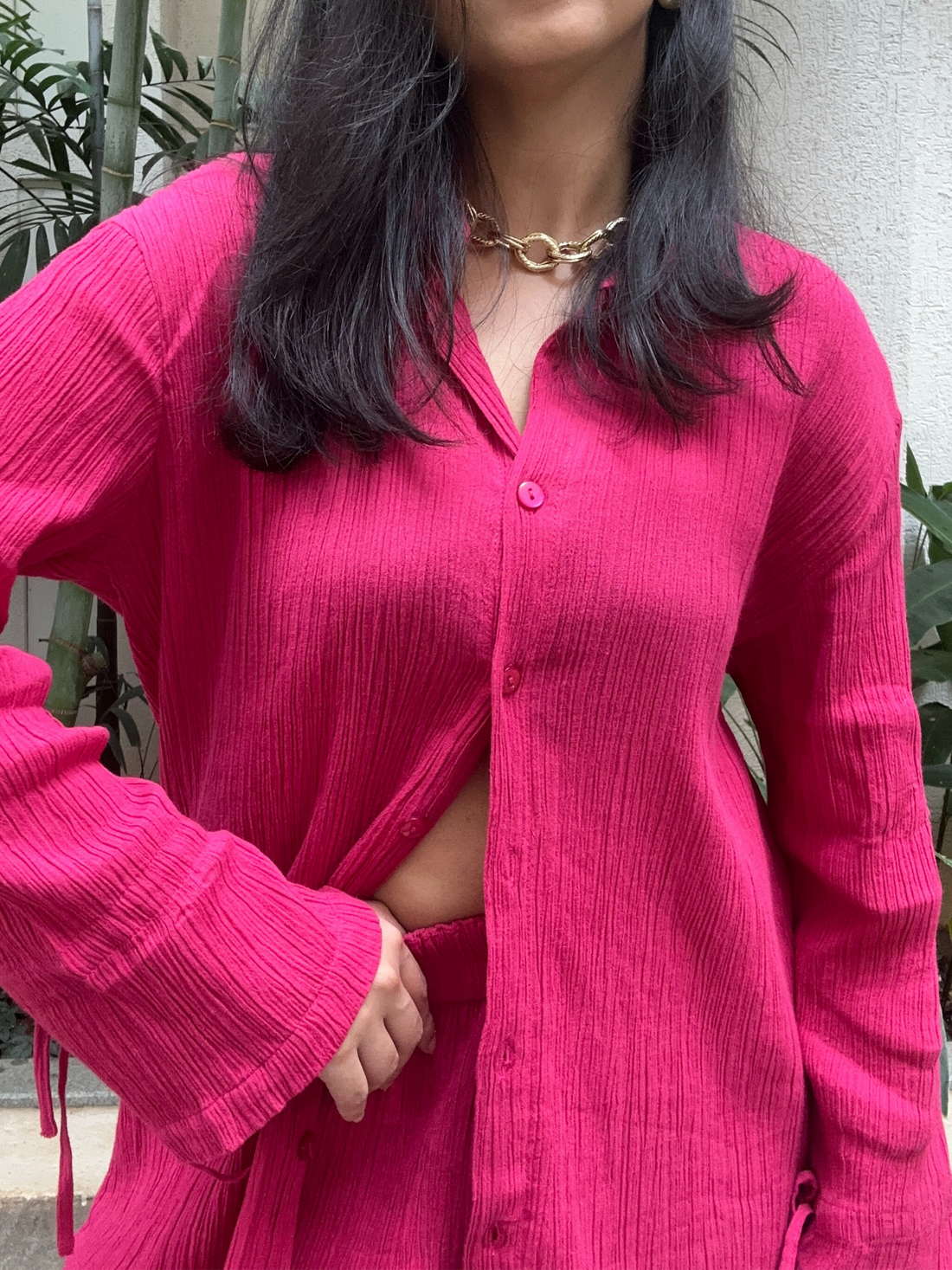 Pink - Heavy Soft Crushed Cotton Cord-Set