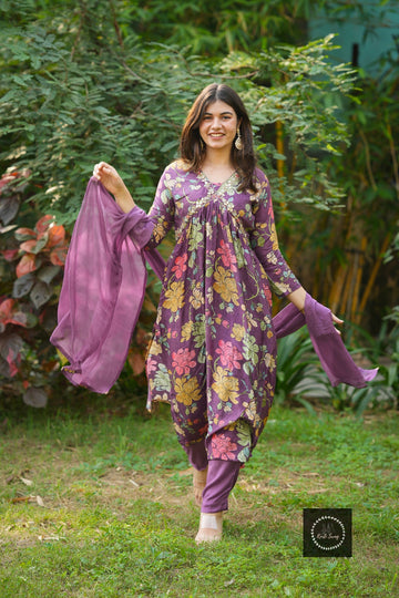 AAROHI Muslin Alia Suit With Handwork