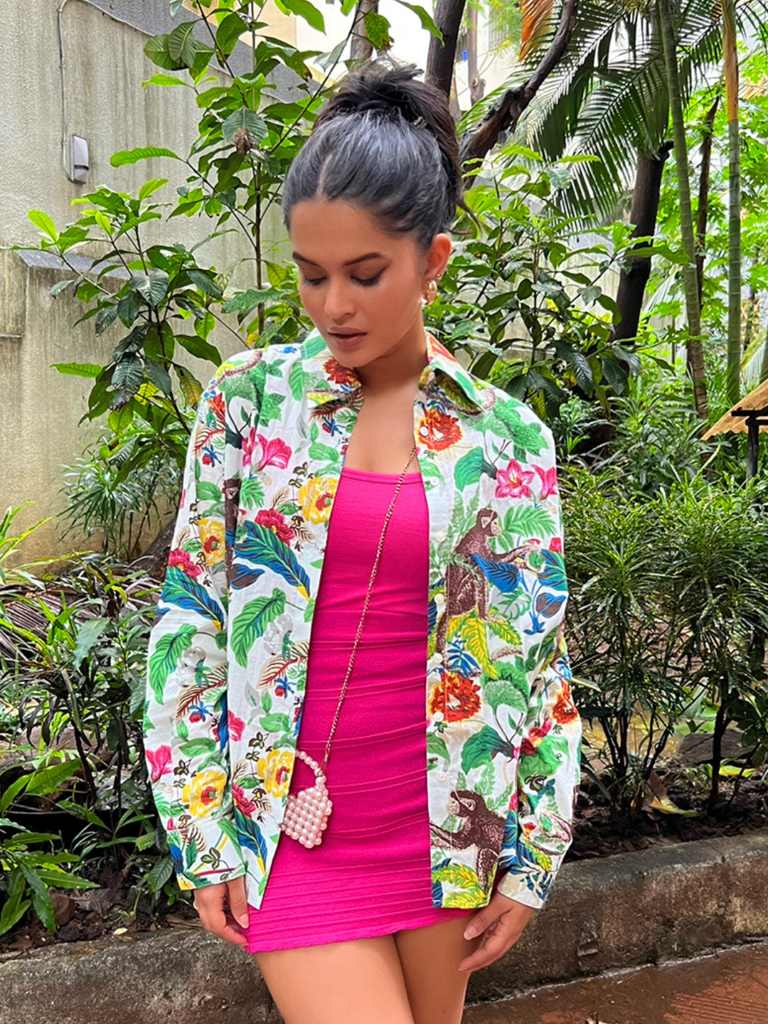 Printed Cotton Green Shirt