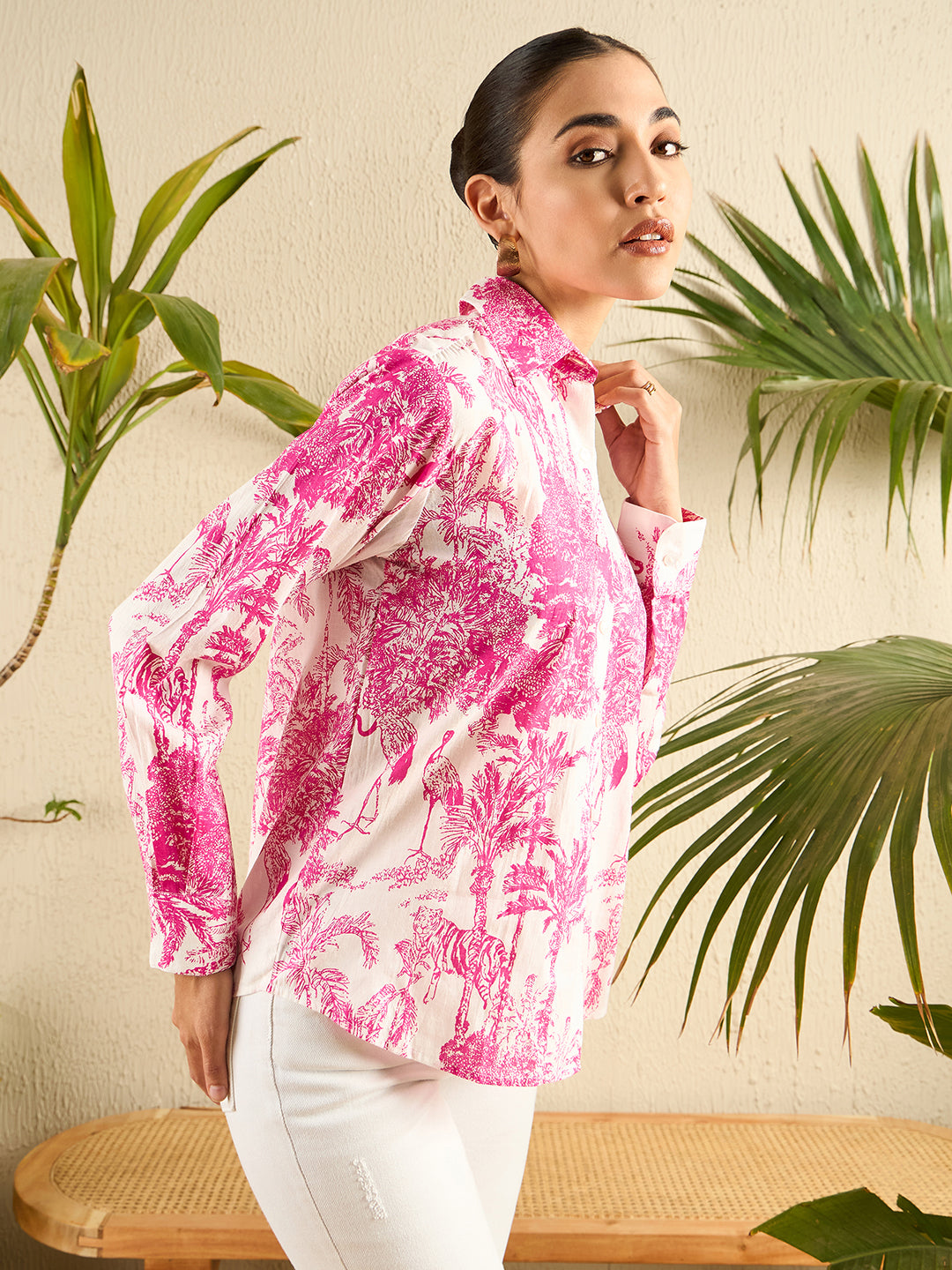 Printed Cotton Pink Shirt
