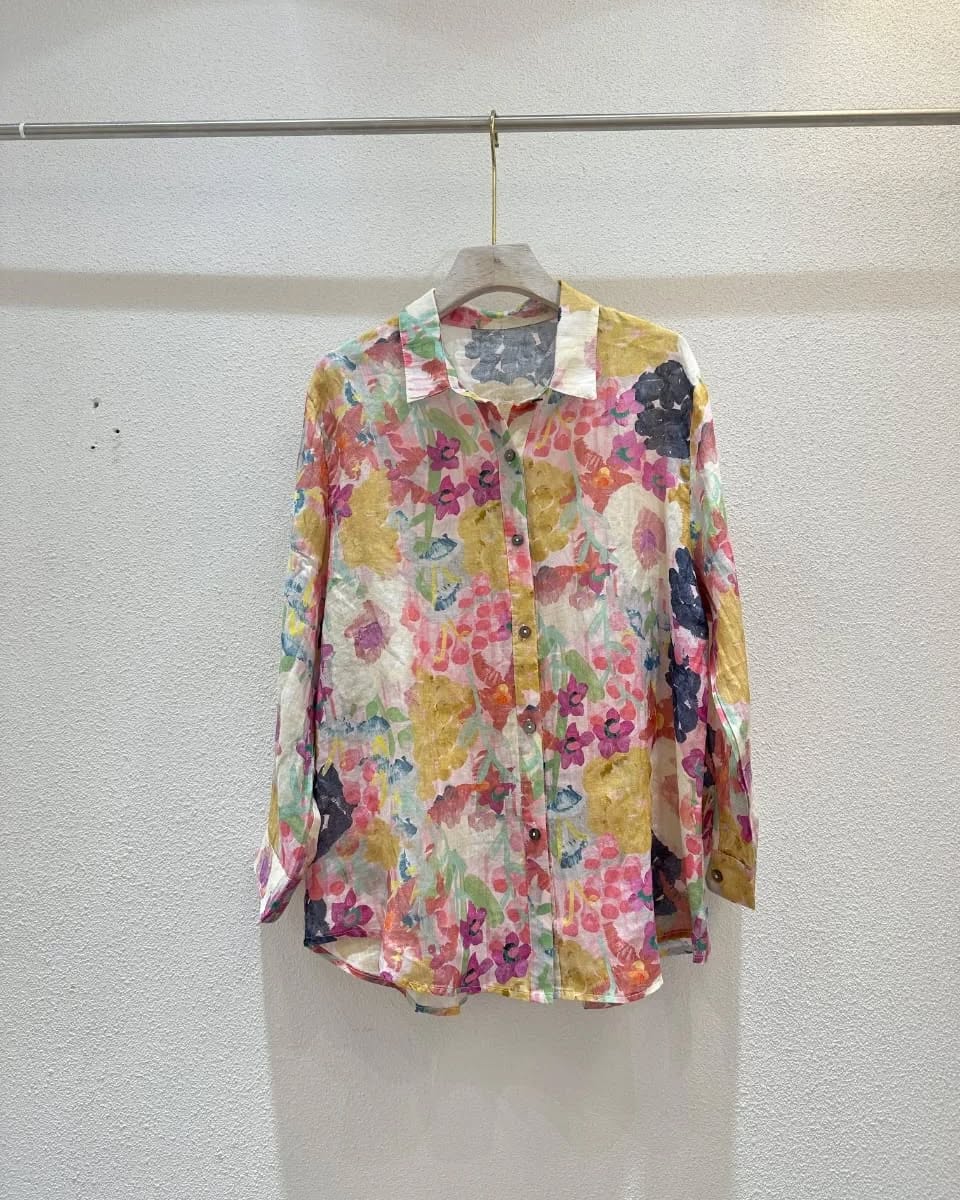 Women's Long Sleeve Button Up Floral Print Shirt
