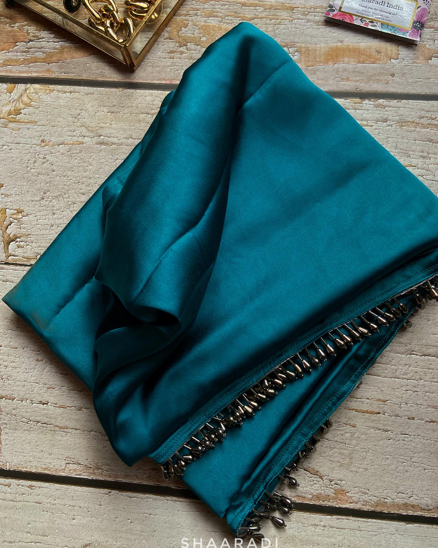 Rama Satin Silk Handmade Tassels On Pallu