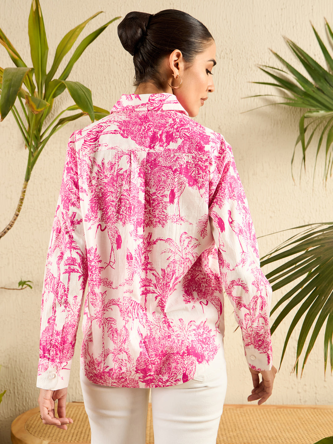 Printed Cotton Pink Shirt