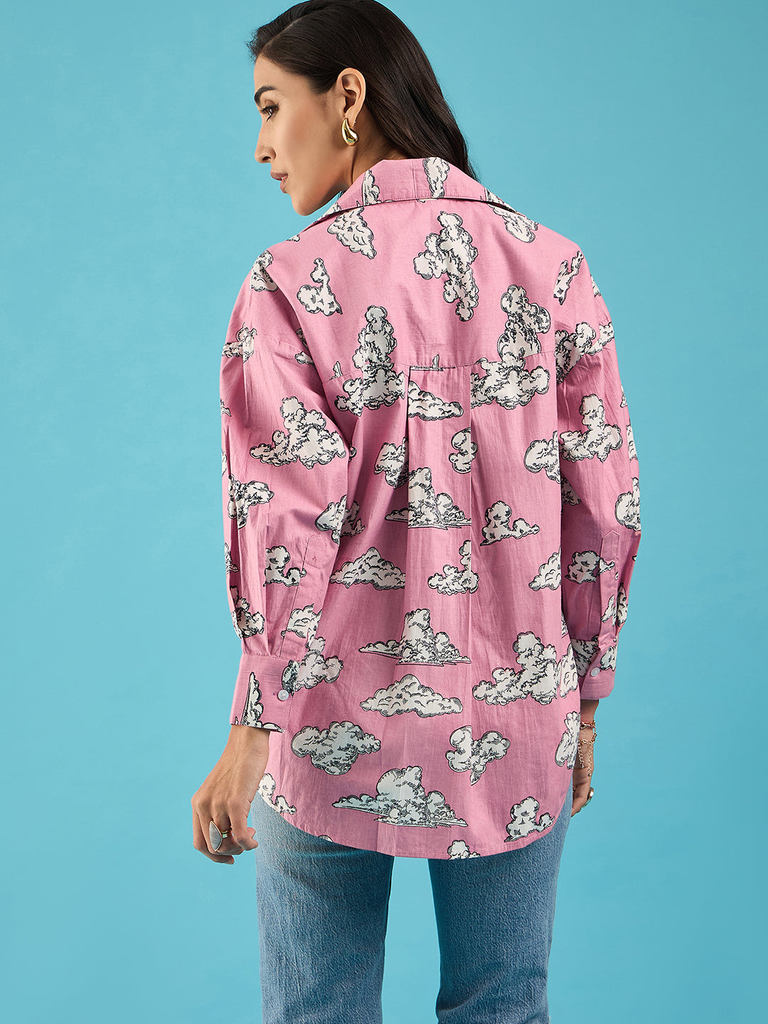 Printed Asymmetrical Cotton The Cloud Shirt