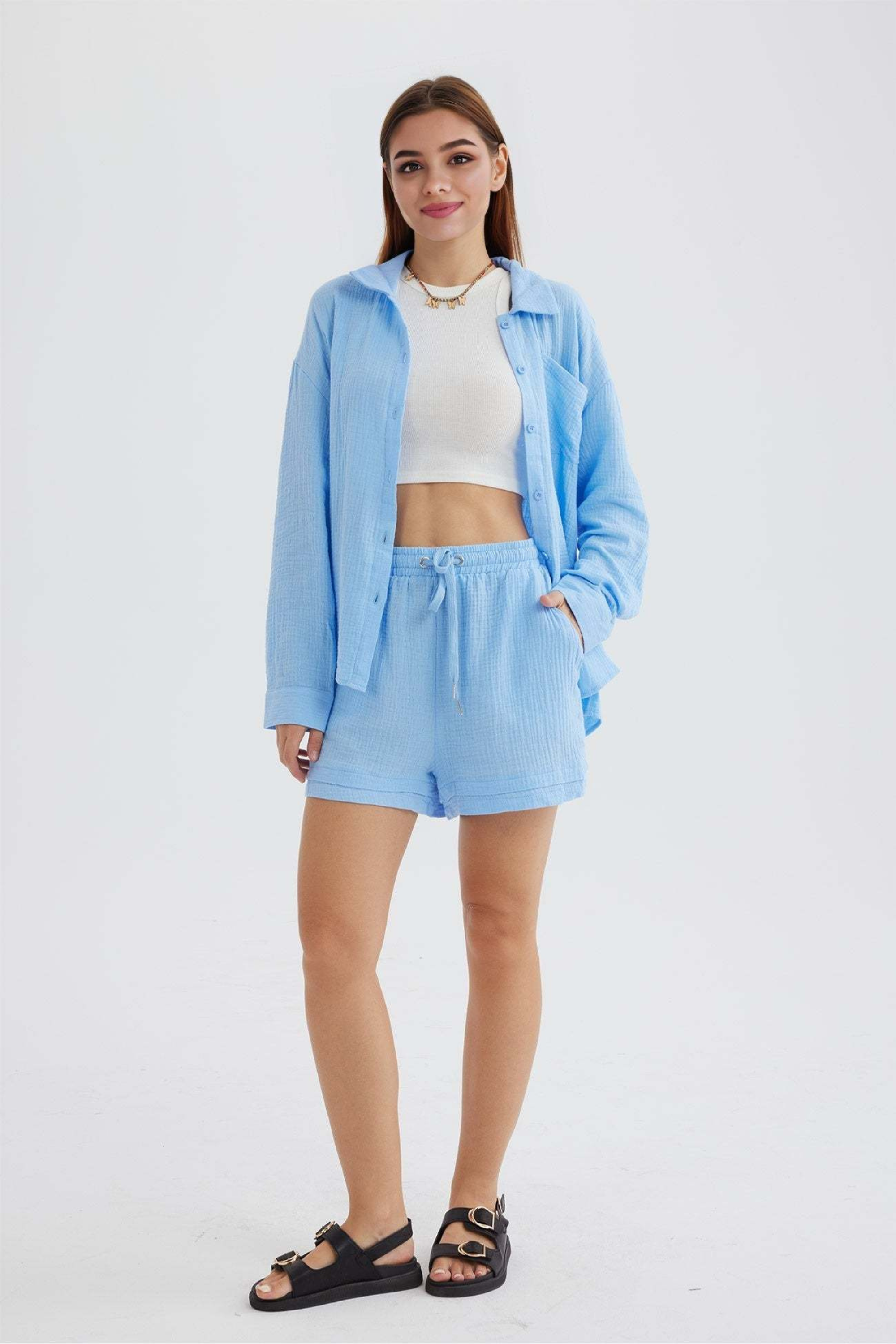 Sky - Women’s Cotton Two-Piece Set