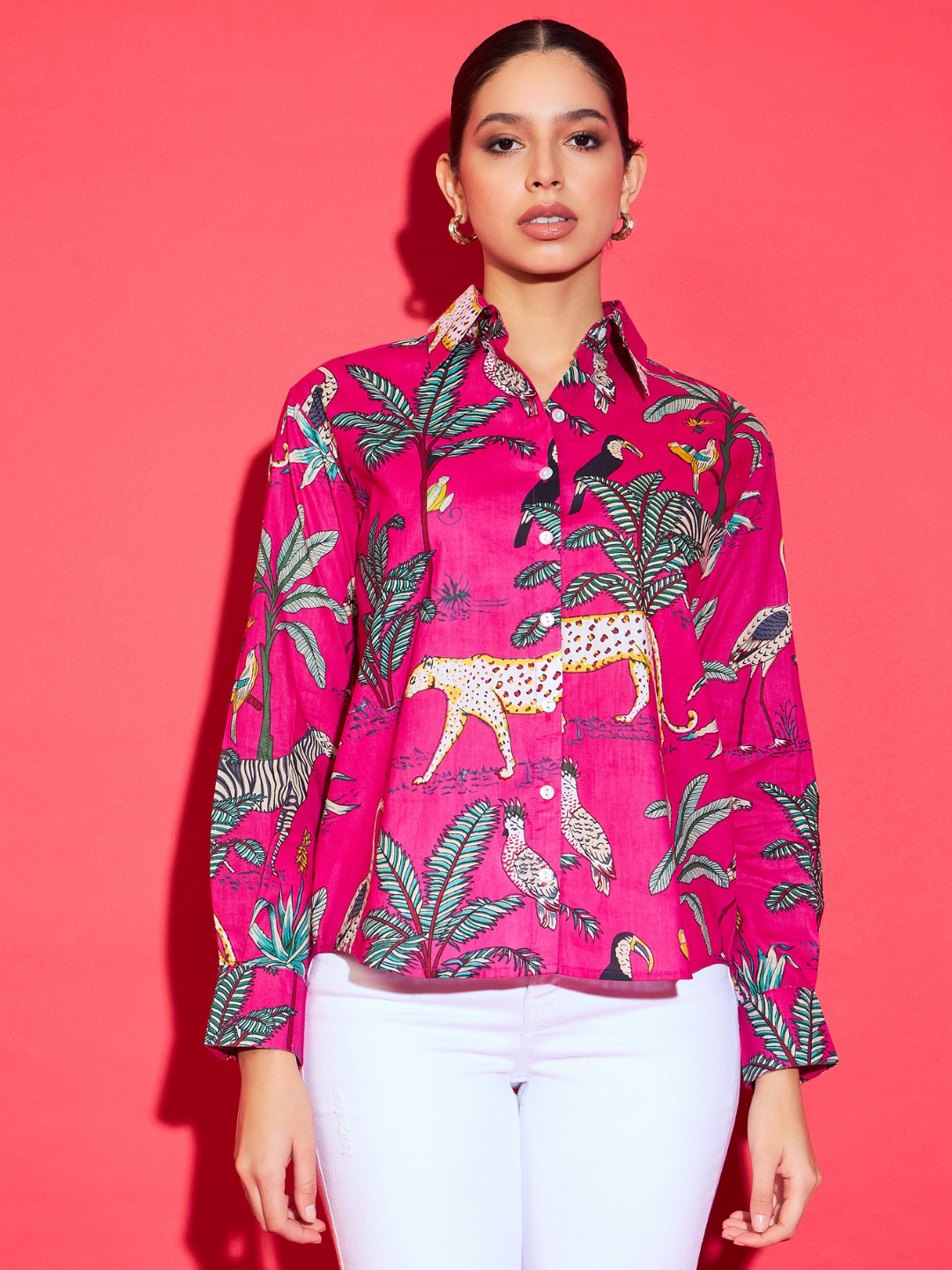 Printed Cotton Pink Shirt