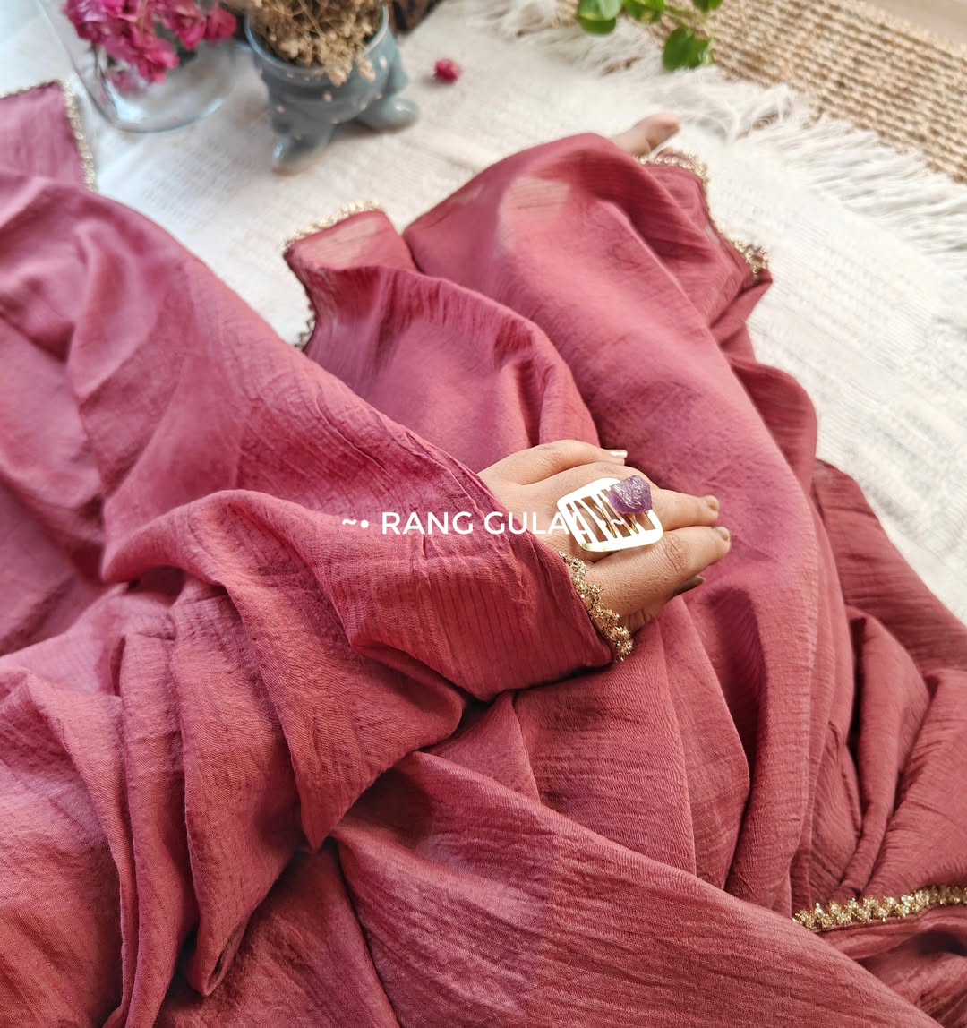 Pure Soft Mul Chanderi saree With hand Work Lace