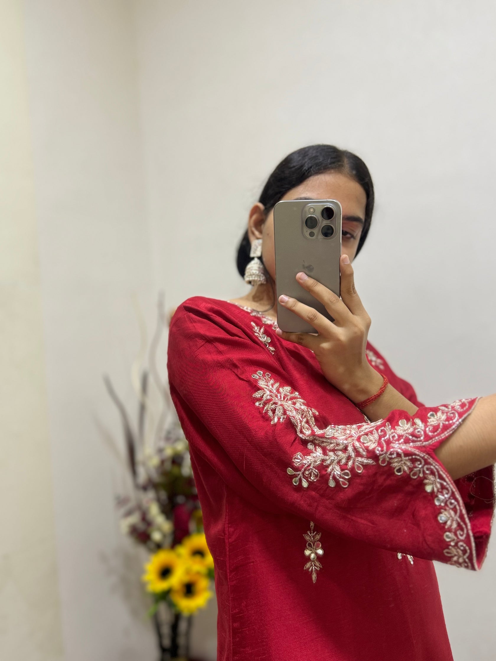 Embroidered kurta Bottom with dupatta