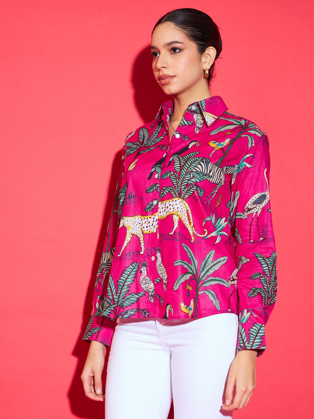 Printed Cotton Pink Shirt