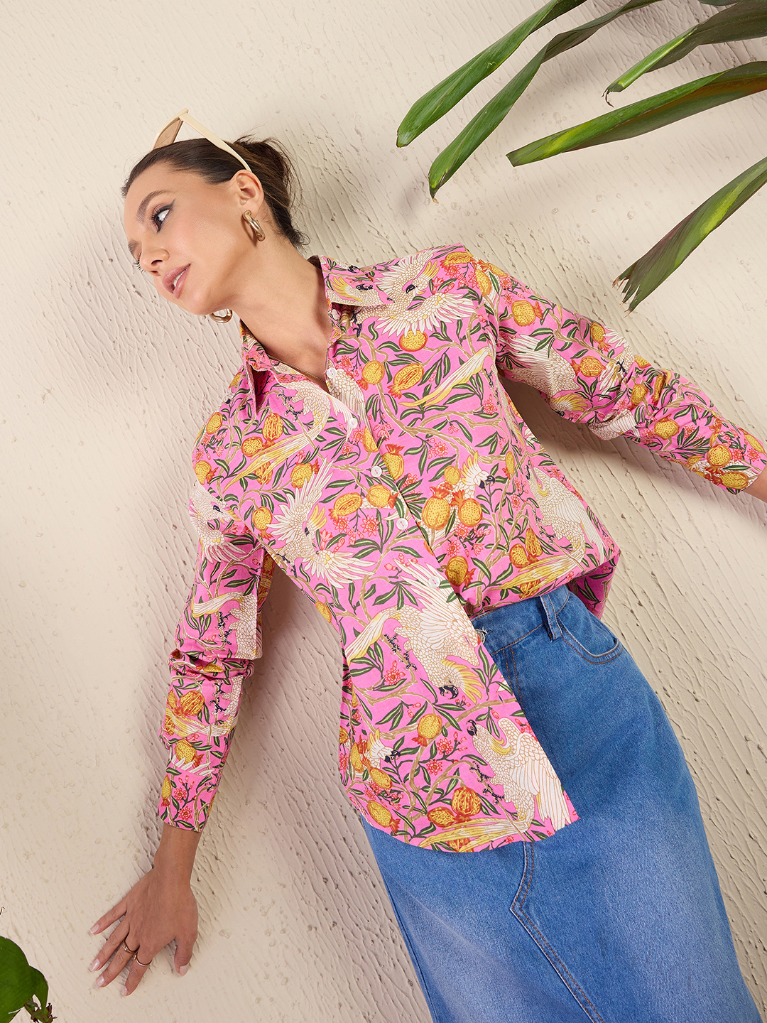 Printed Cotton Pink Shirt