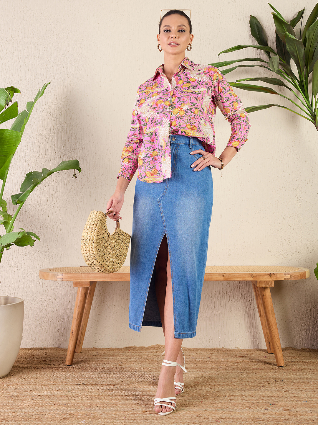 Printed Cotton Pink Shirt