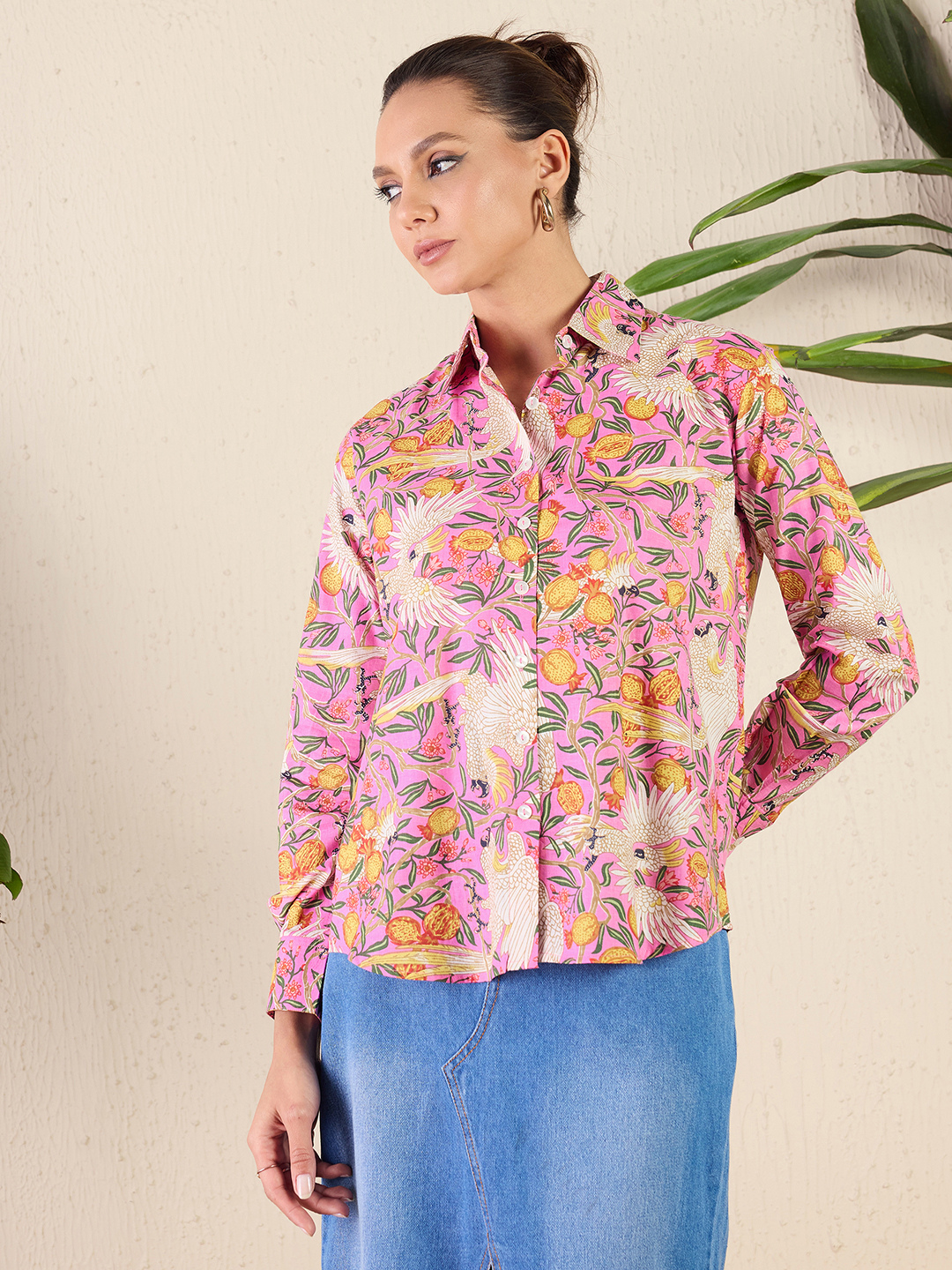 Printed Cotton Pink Shirt