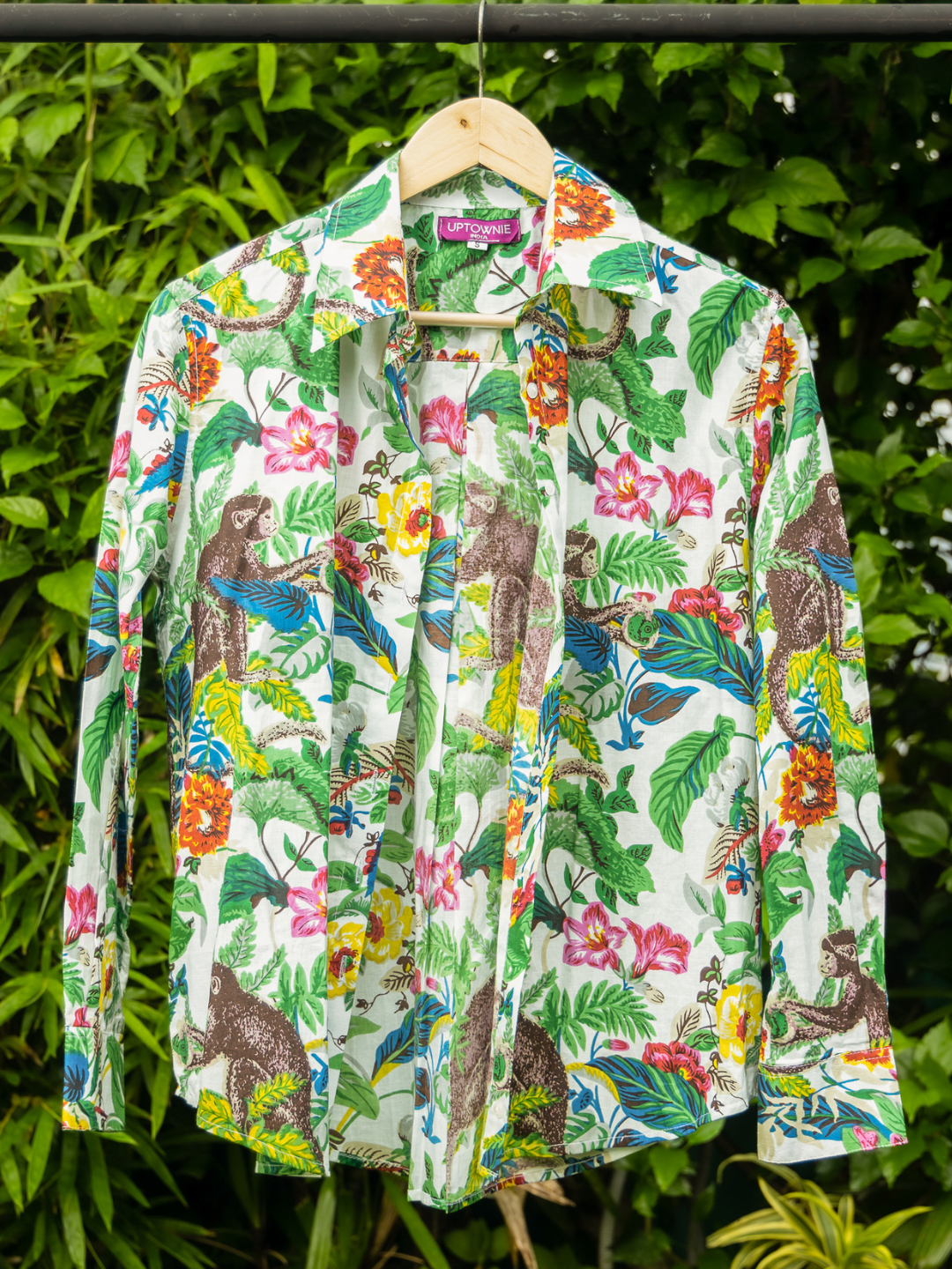 Printed Cotton Green Shirt