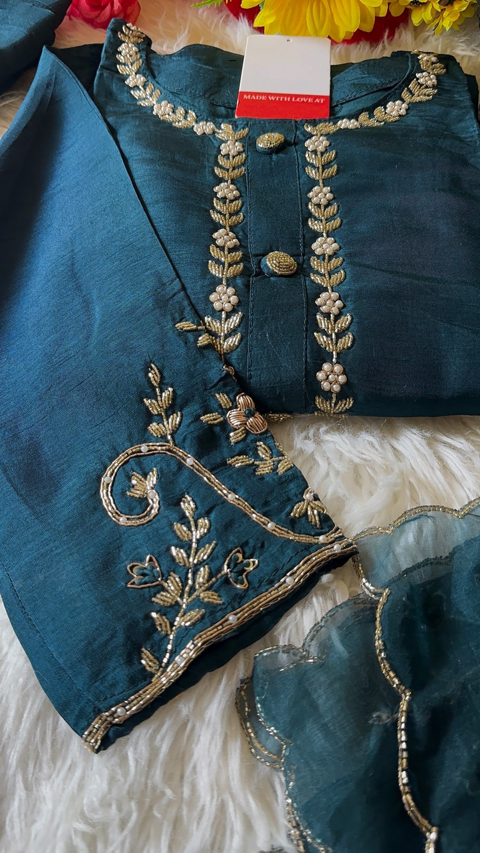 Embroidered kurta Bottom with dupatta