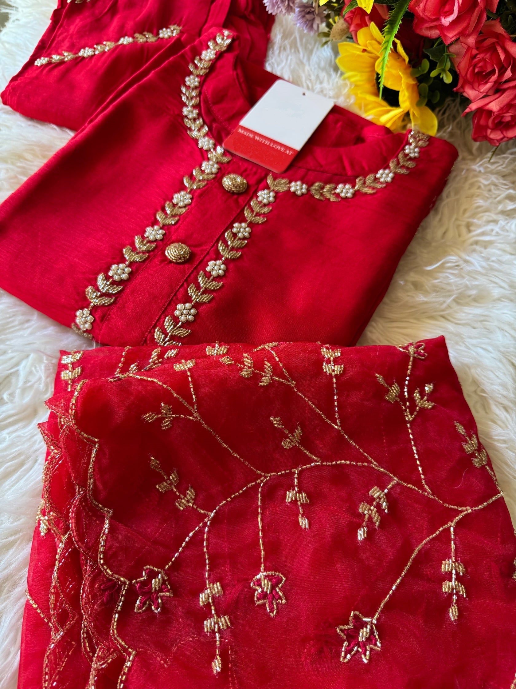 Embroidered kurta Bottom with dupatta
