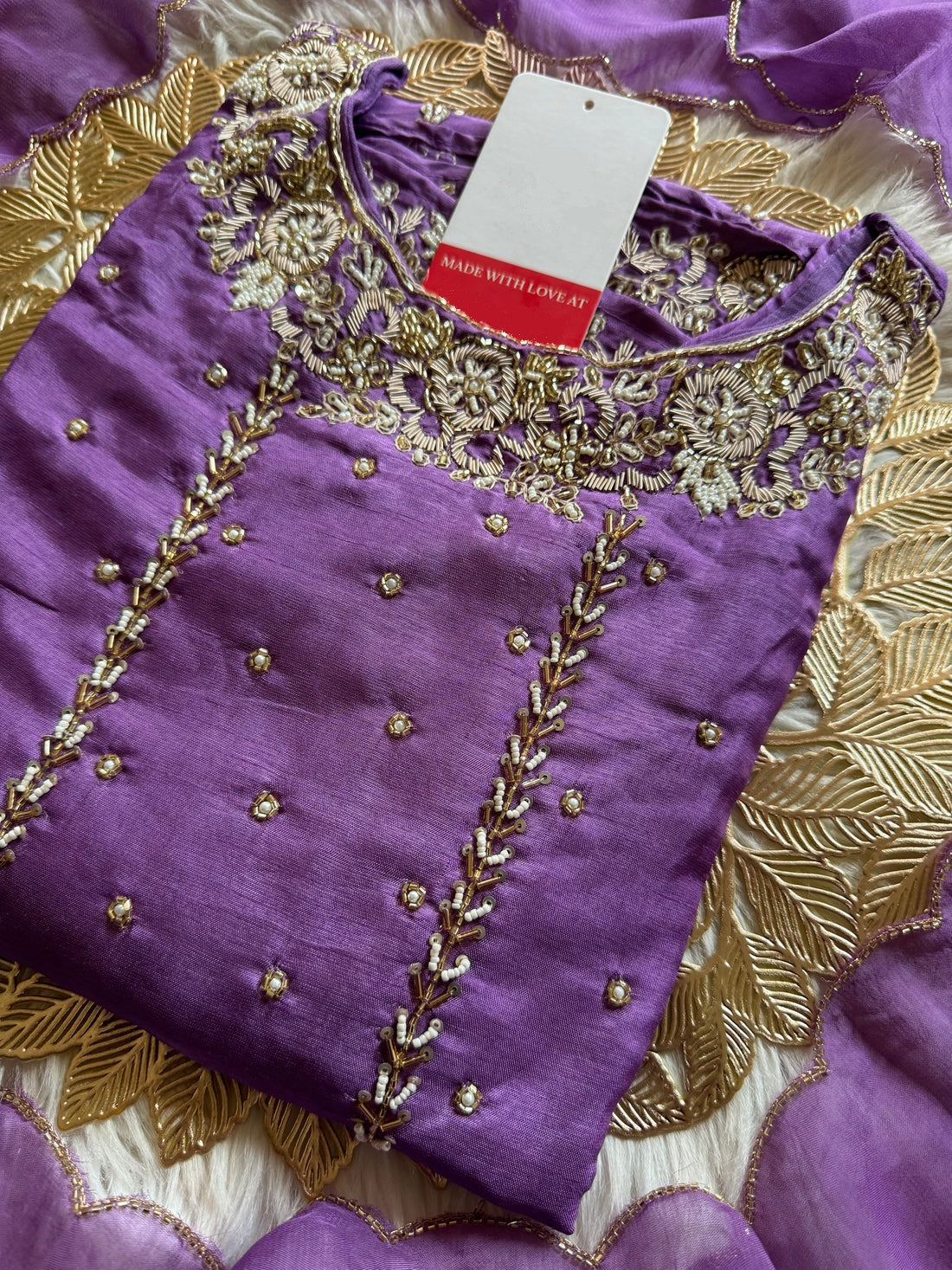 Embroidered kurta bottom with dupatta