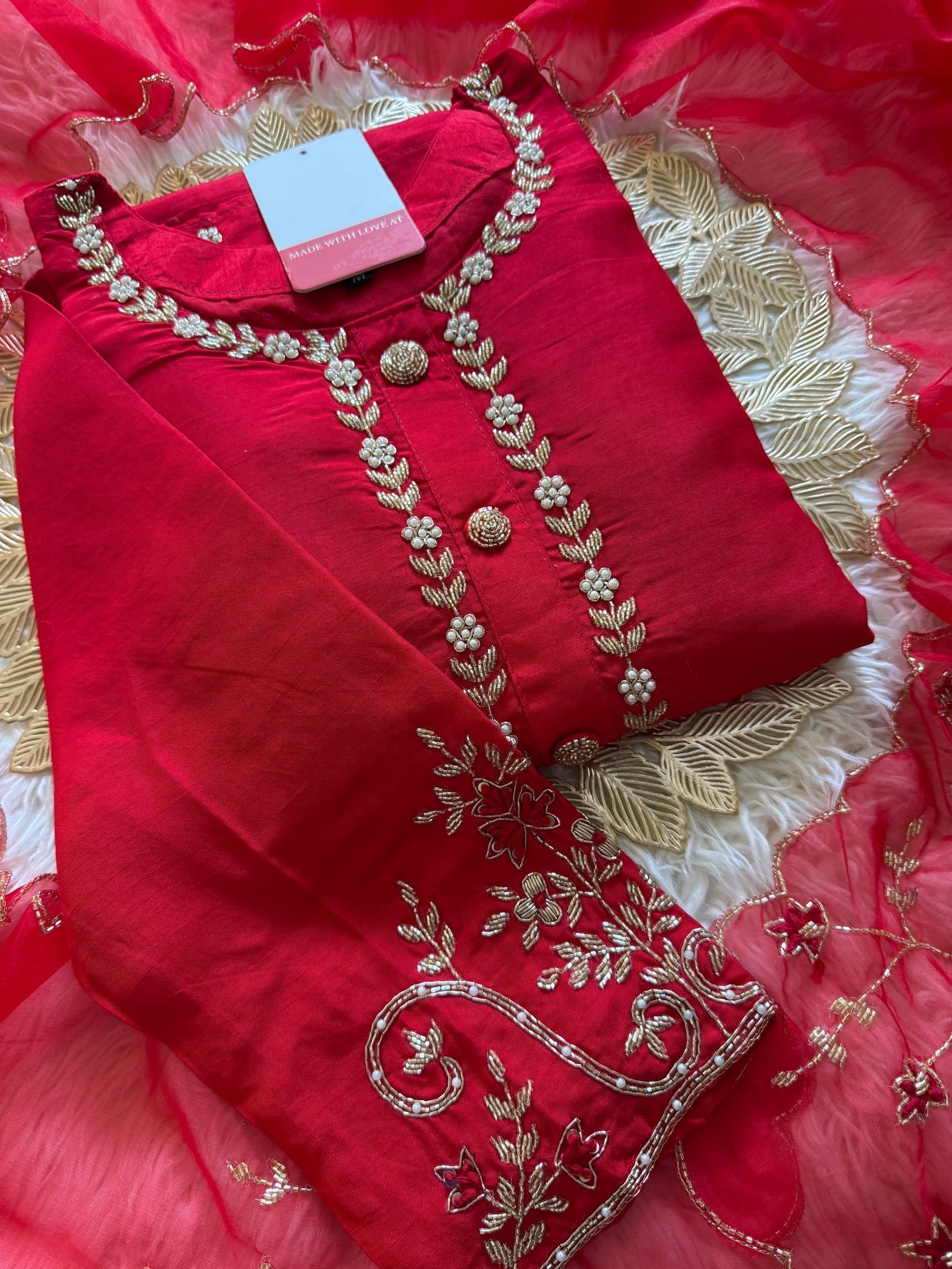 Embroidered kurta Bottom with dupatta