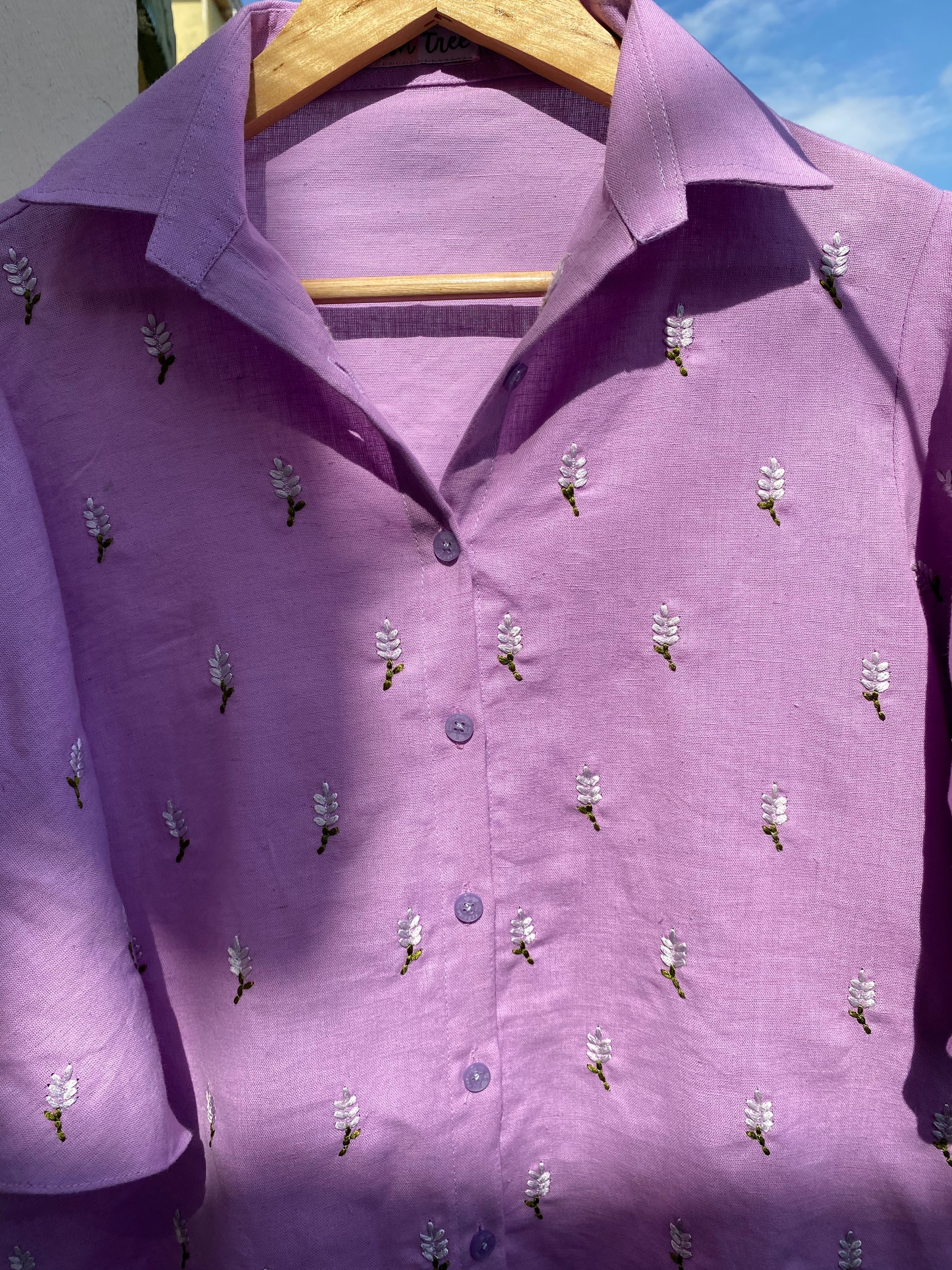 Lavender Fields Cotton Shirt