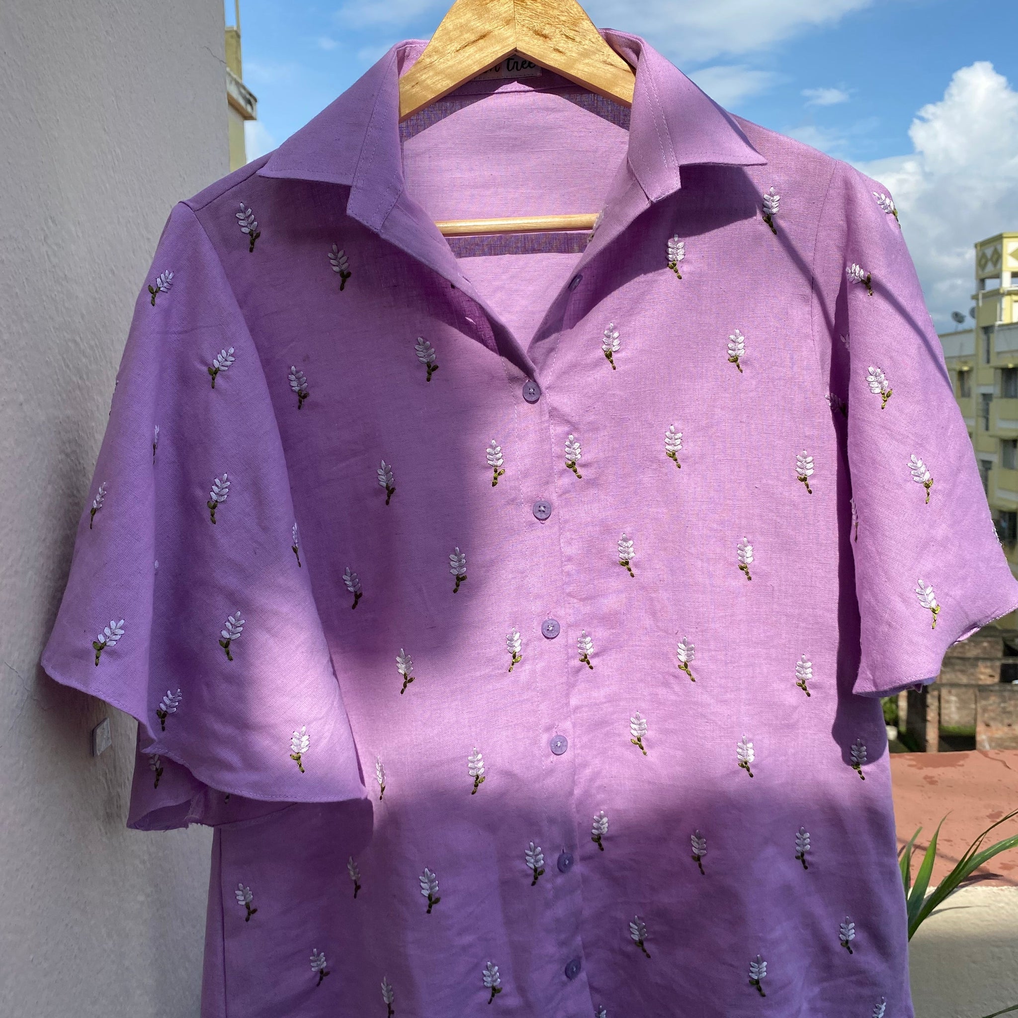 Lavender Fields Cotton Shirt