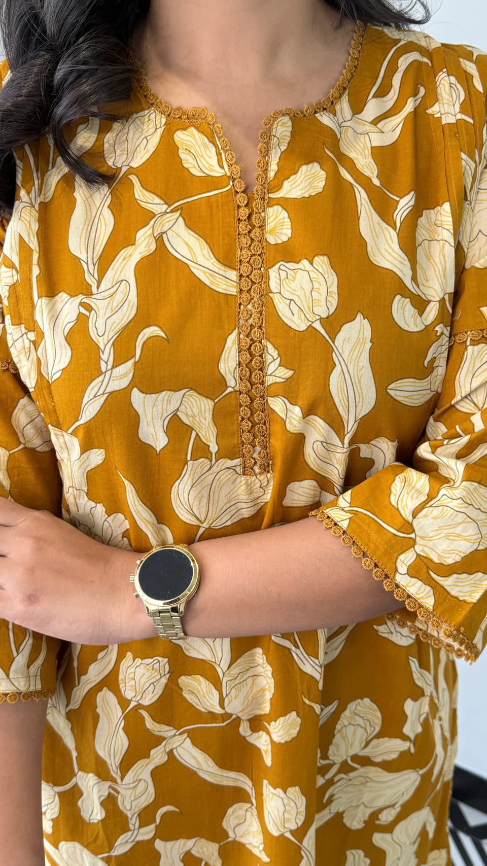 Yellow - Floral Bloom Kurta Pants