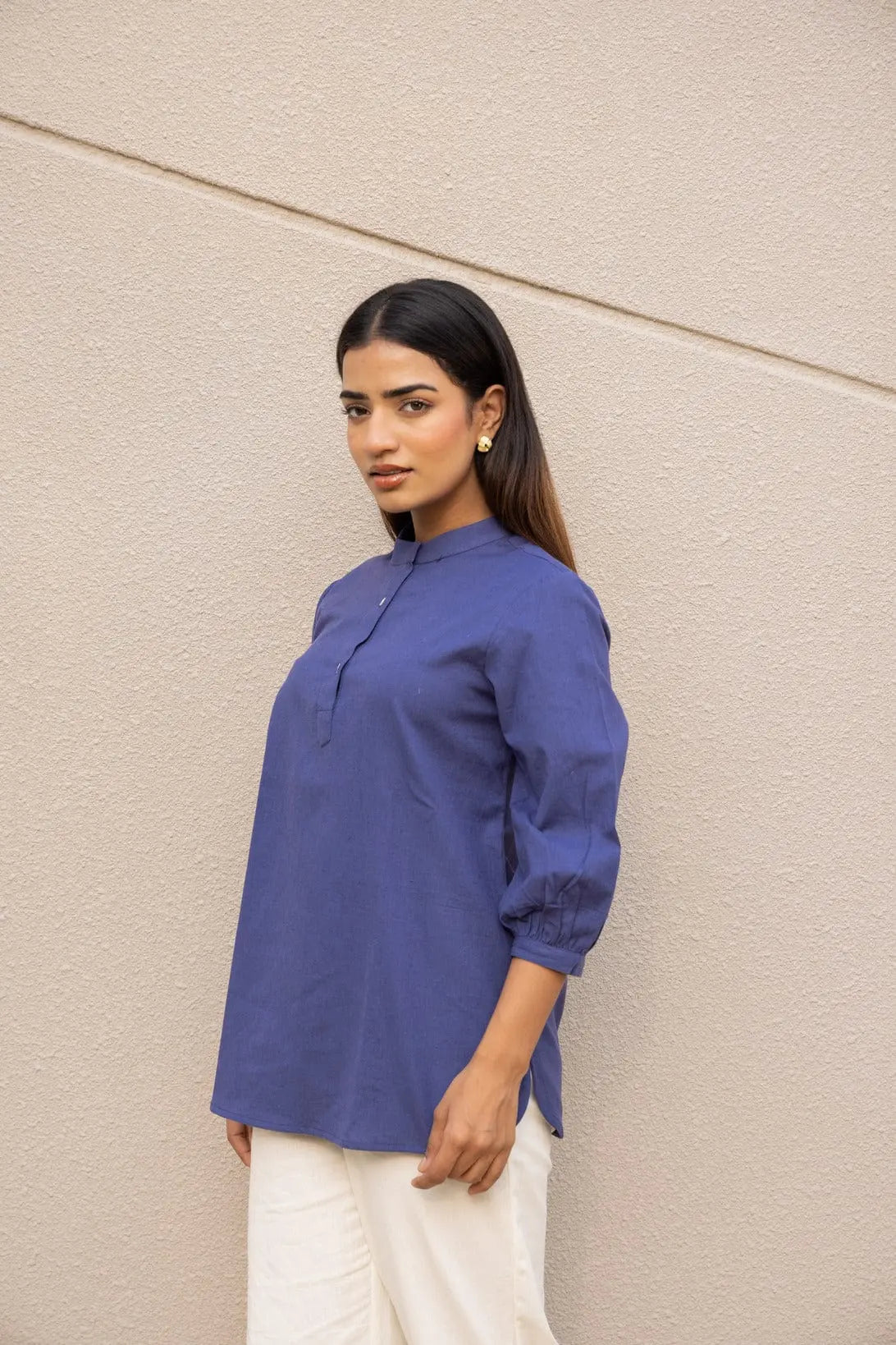 Royal Blue - Pure Linen Short Kurta