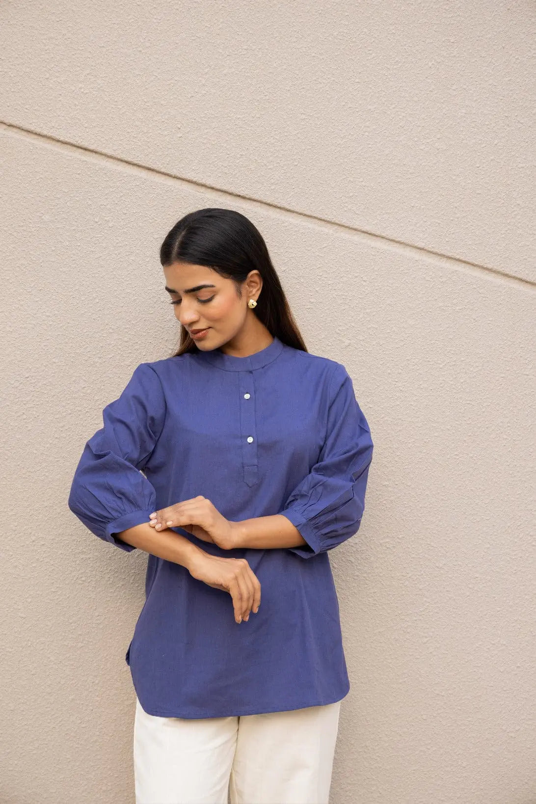 Royal Blue - Pure Linen Short Kurta