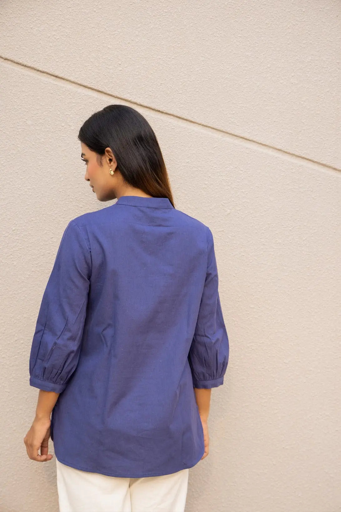 Royal Blue - Pure Linen Short Kurta