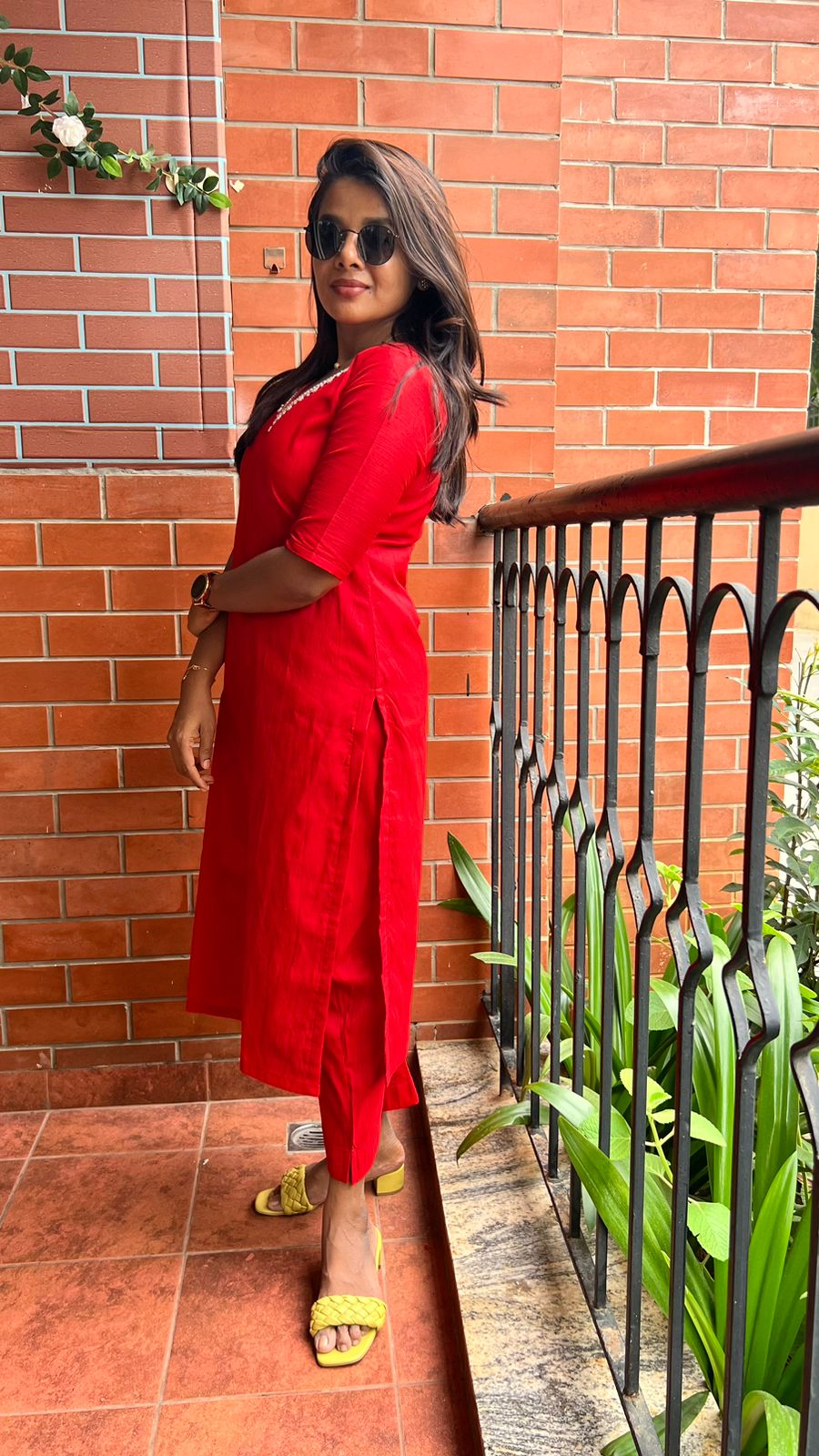 Soft Silk Hand Worked 2 Piece Kurti / Coord Set