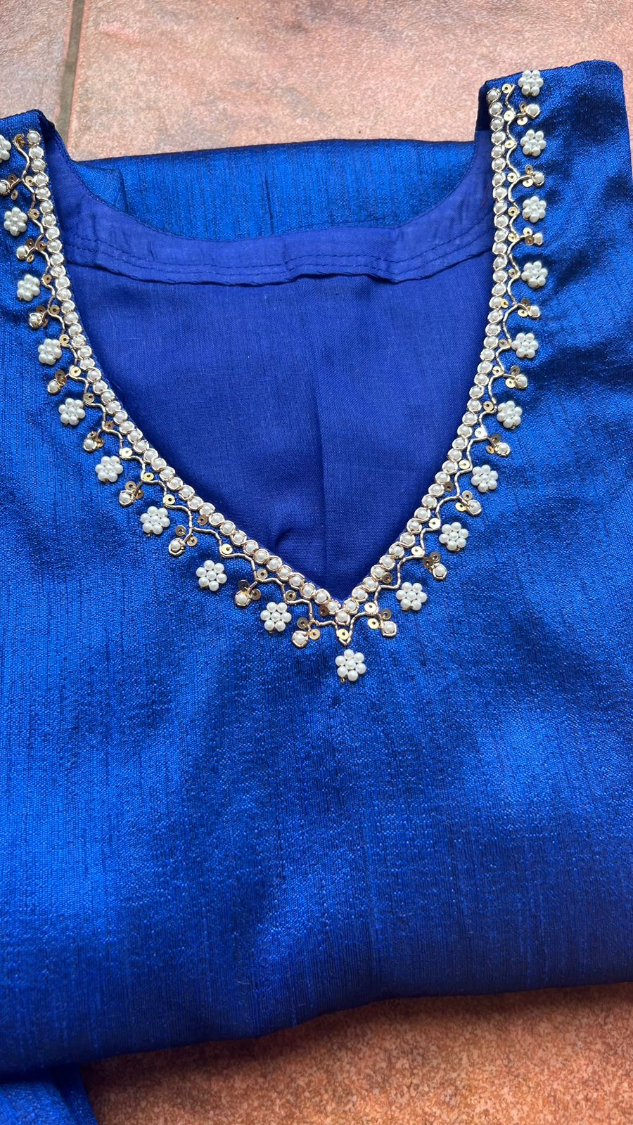 Soft Silk Hand Worked 2 Piece Kurti / Coord Set
