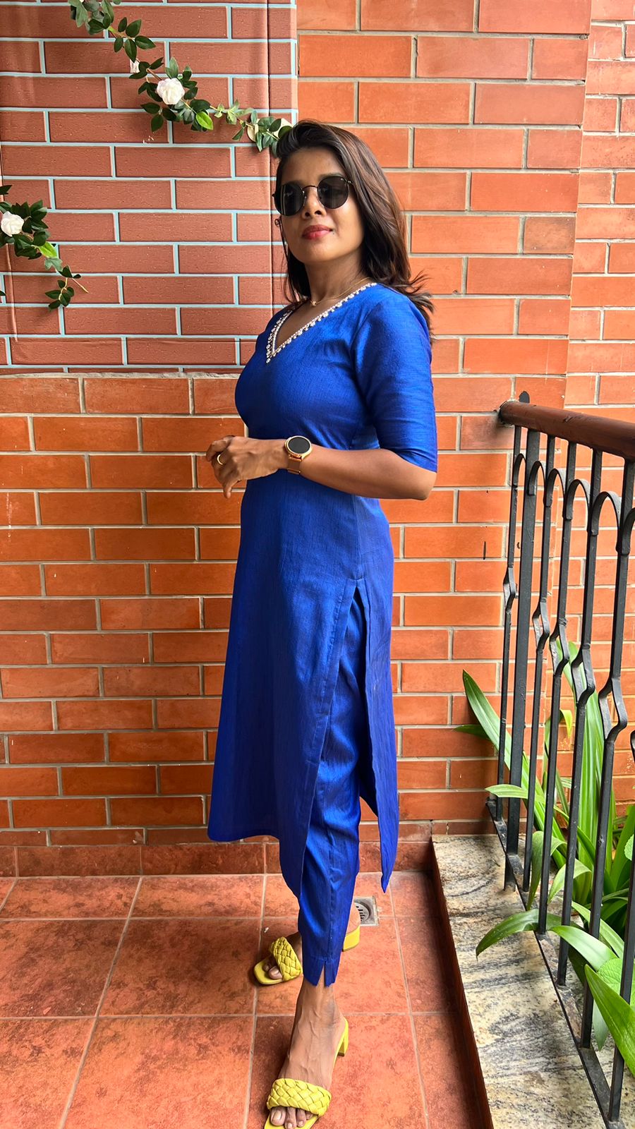 Soft Silk Hand Worked 2 Piece Kurti / Coord Set