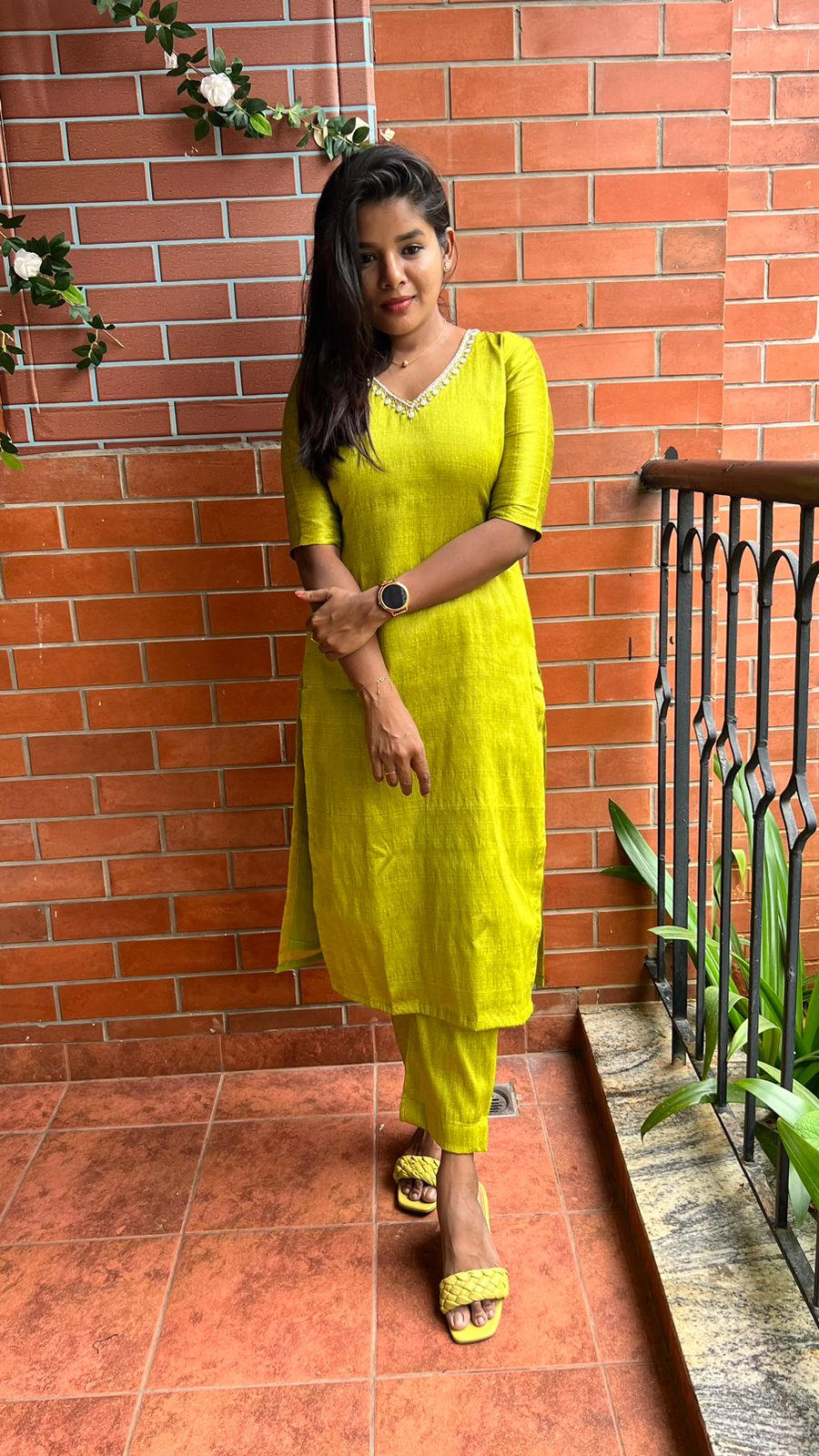 Soft Silk Hand Worked 2 Piece Kurti / Coord Set