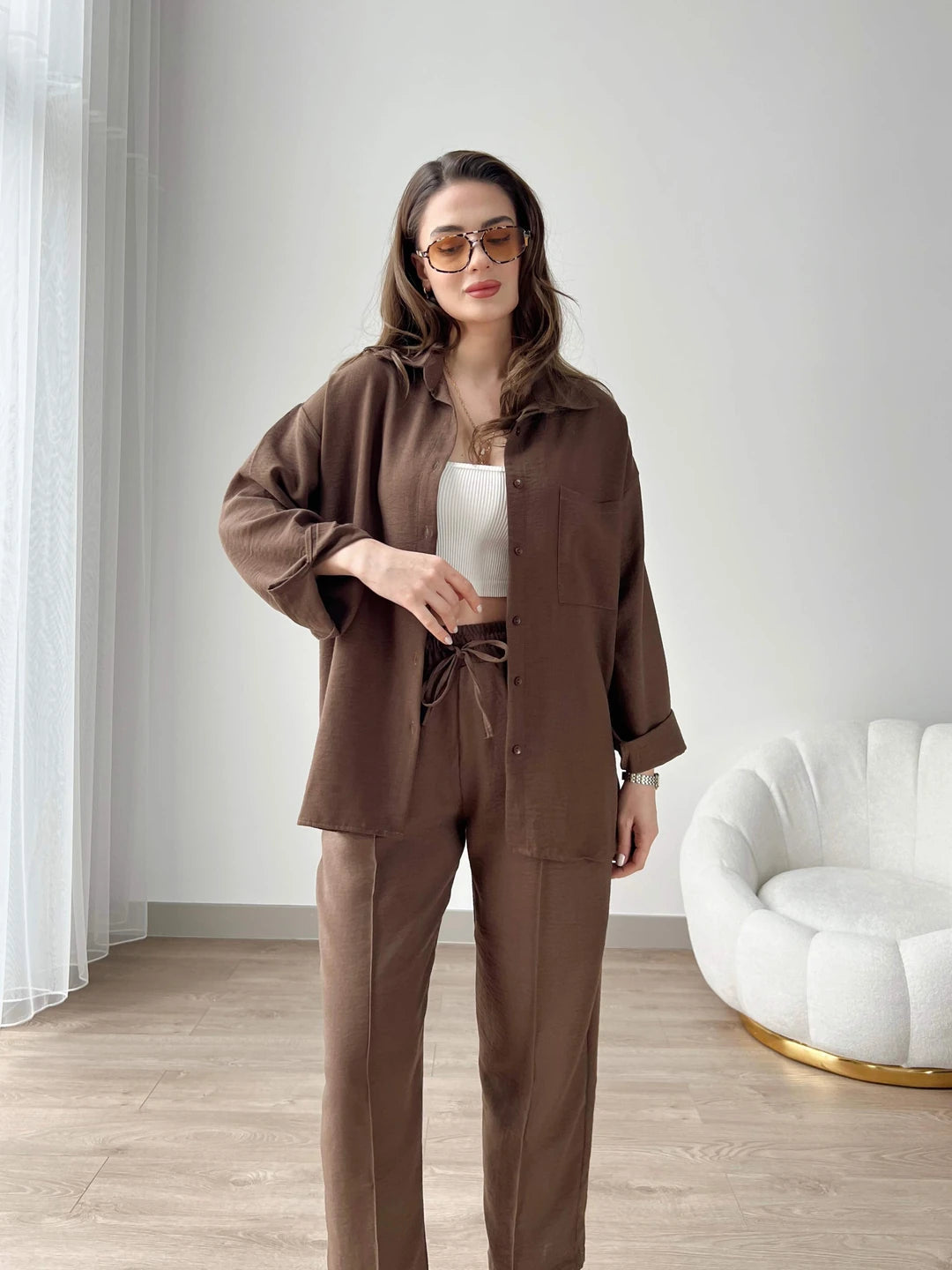 Coffee - Women’s Light Irish Cord Set