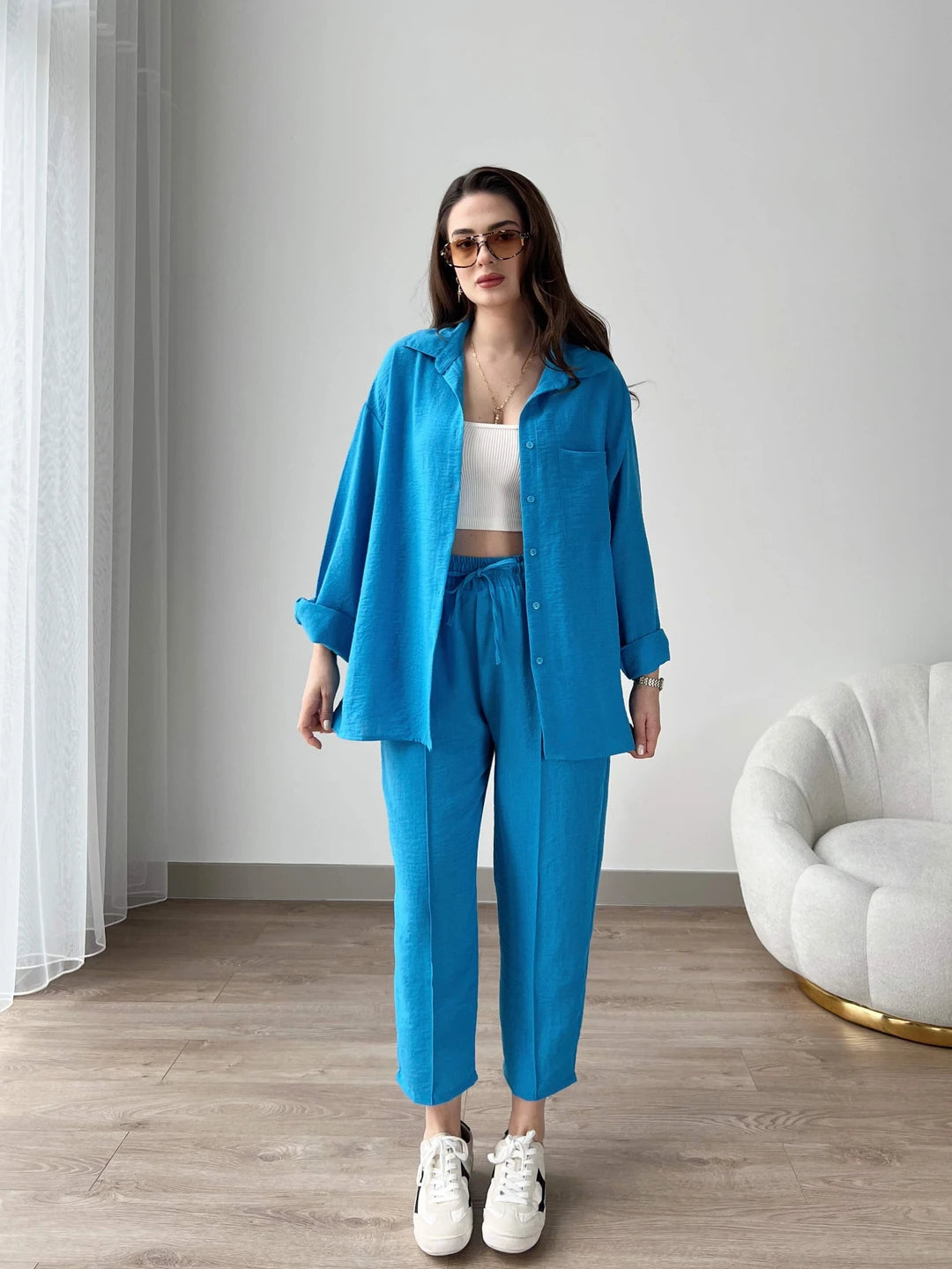 English Blue - Women’s Light Irish Cord Set