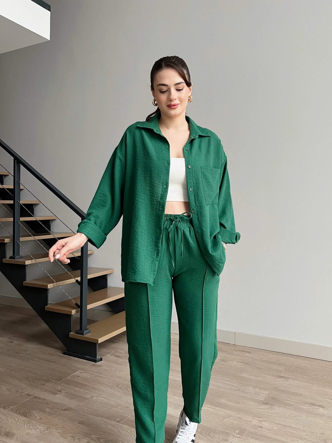Dark Green - Women’s Light Irish Cord Set