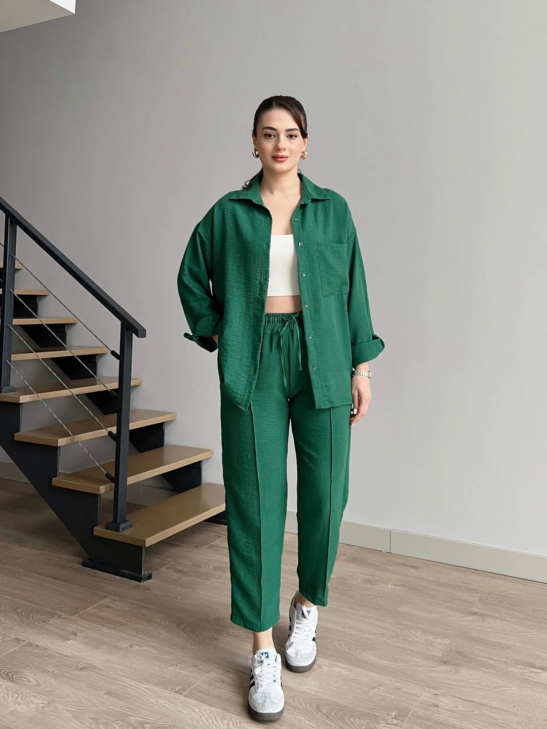 Dark Green - Women’s Light Irish Cord Set