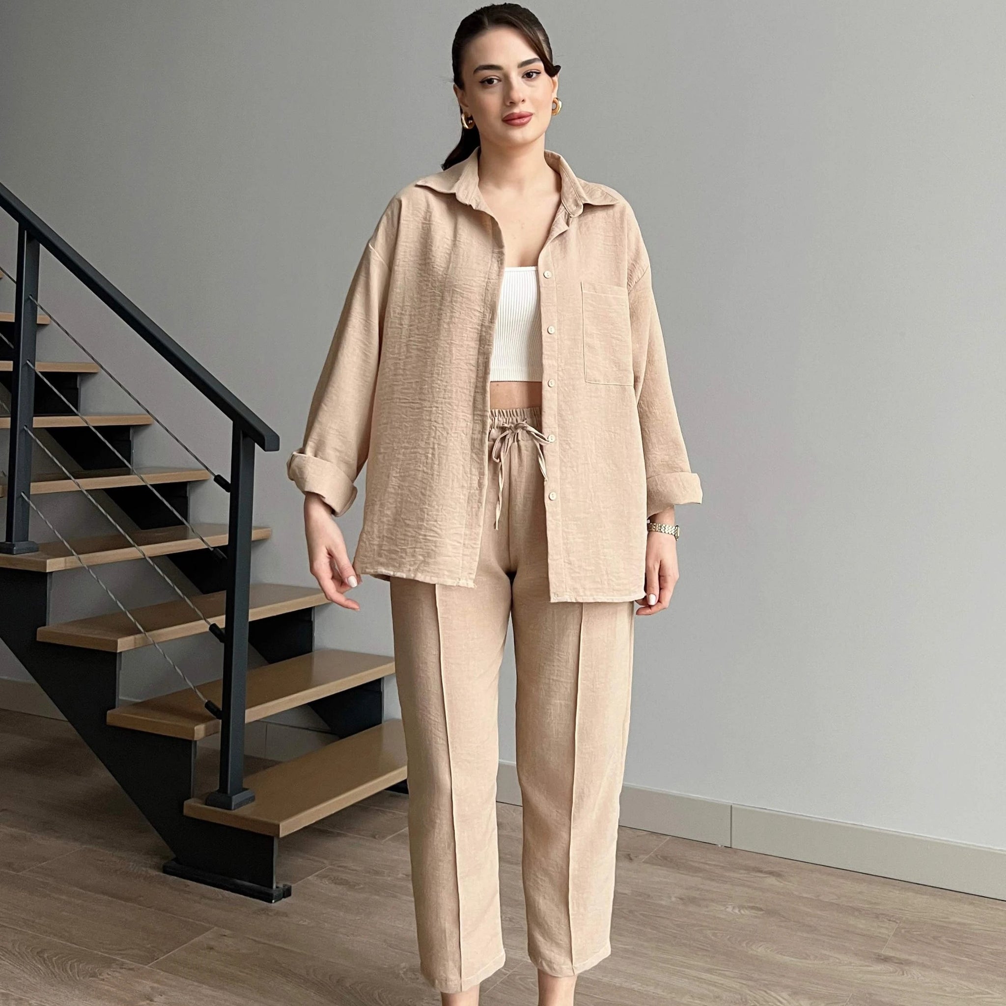 Beige - Women’s Light Irish Cord Set