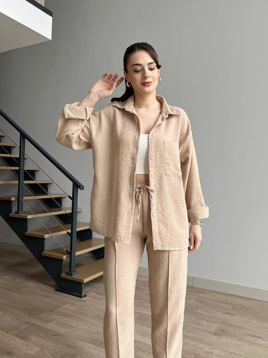 Beige - Women’s Light Irish Cord Set