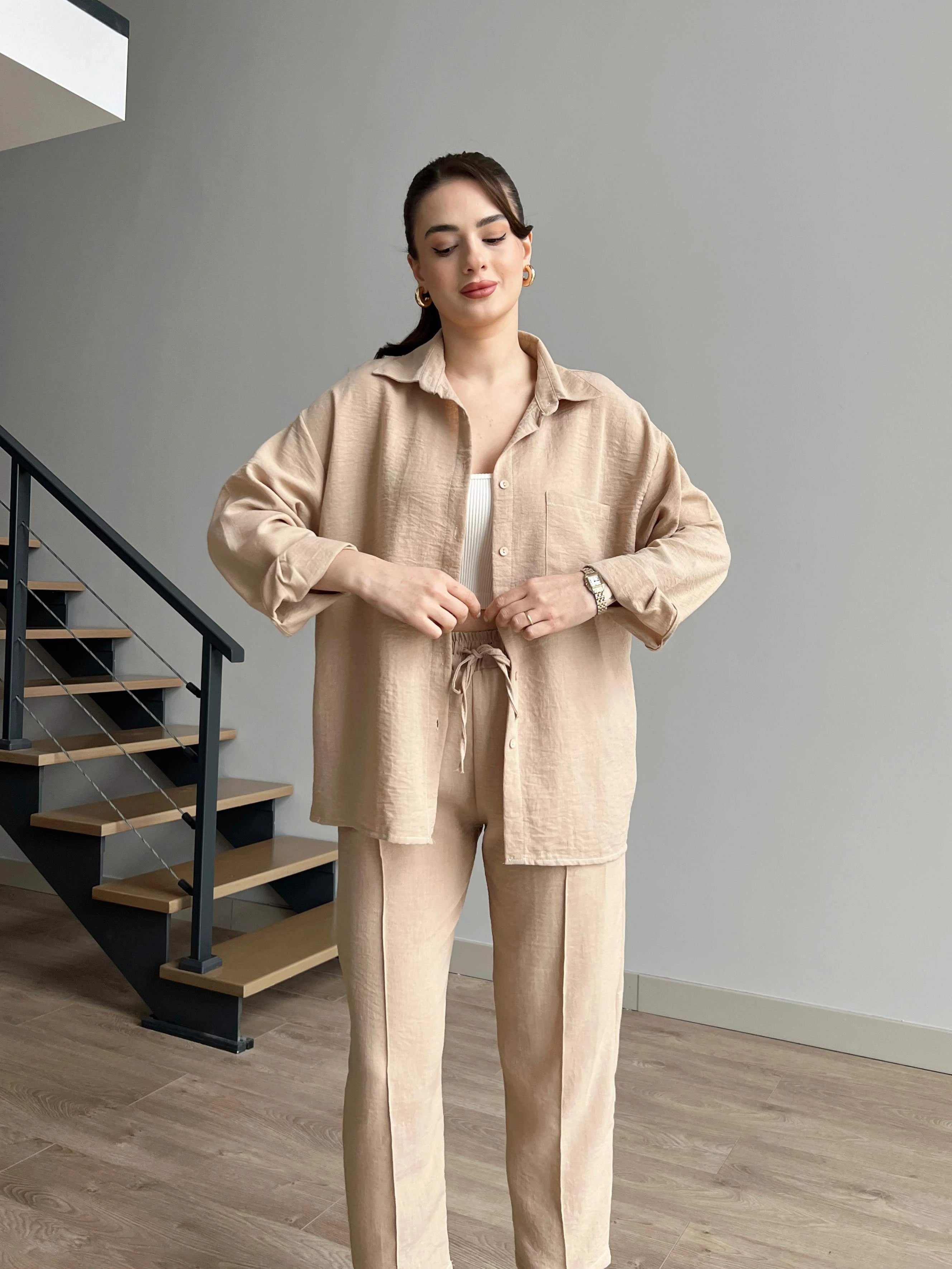 Beige - Women’s Light Irish Cord Set